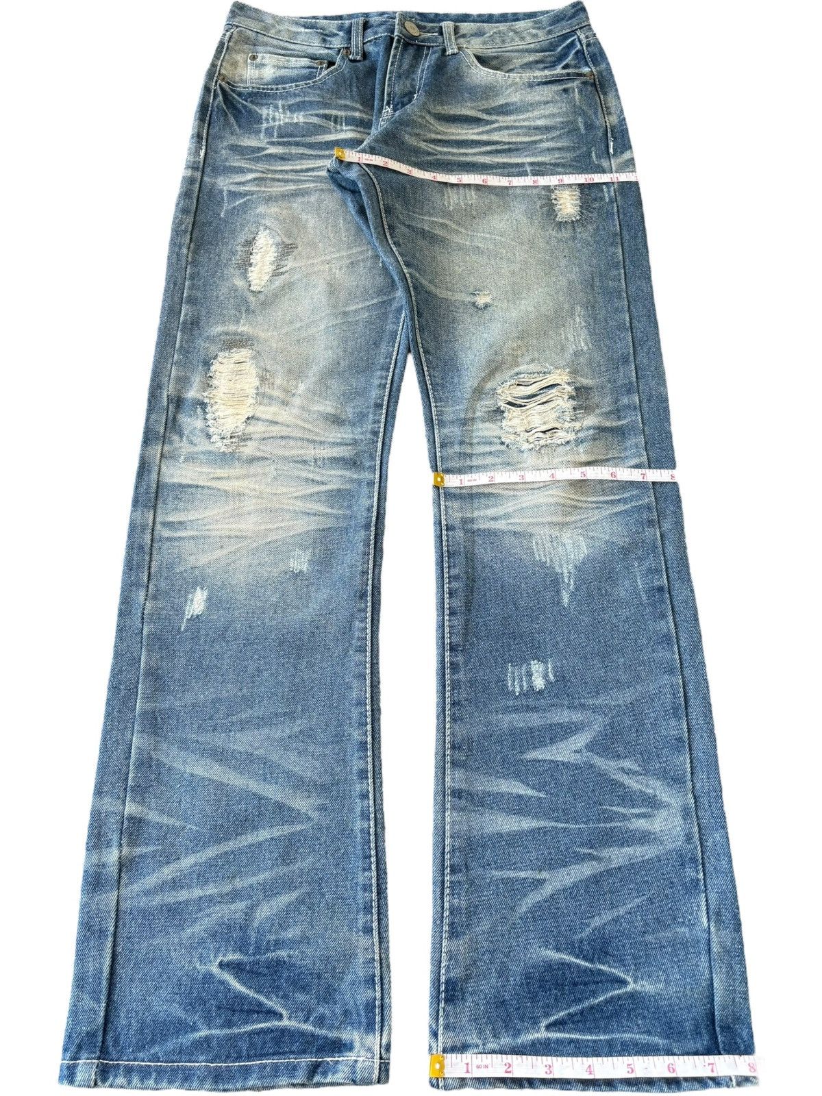 Helmut Lang Vintage Japanese Brand Rusty Stack Wash Distress Loose Jeans Size US 31 - 8 Thumbnail