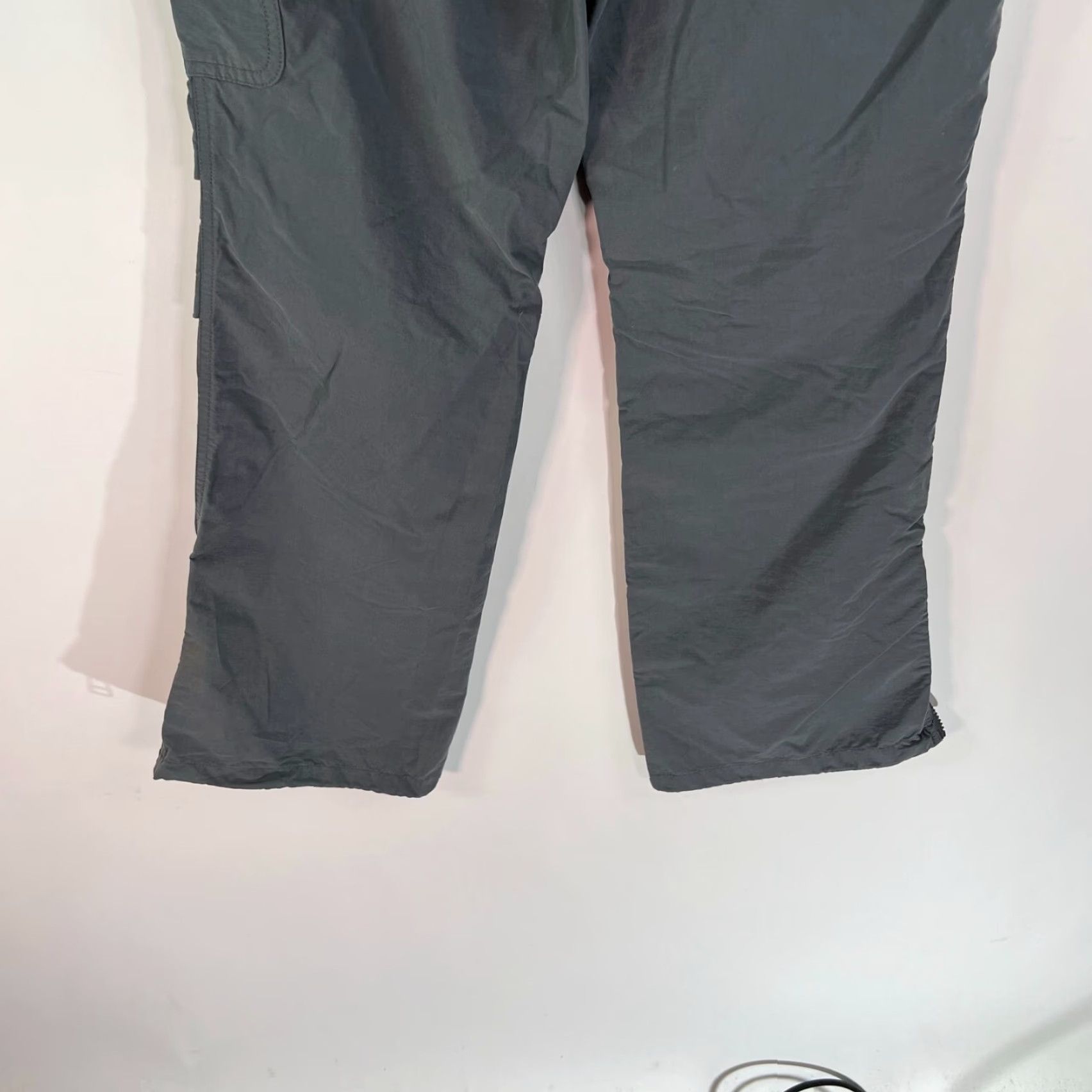 Express Express Cargo Convertible Pants Women's L Gray Nylon Cotton Lined Elastic Size 36" / US 14 / IT 50 - 6 Thumbnail