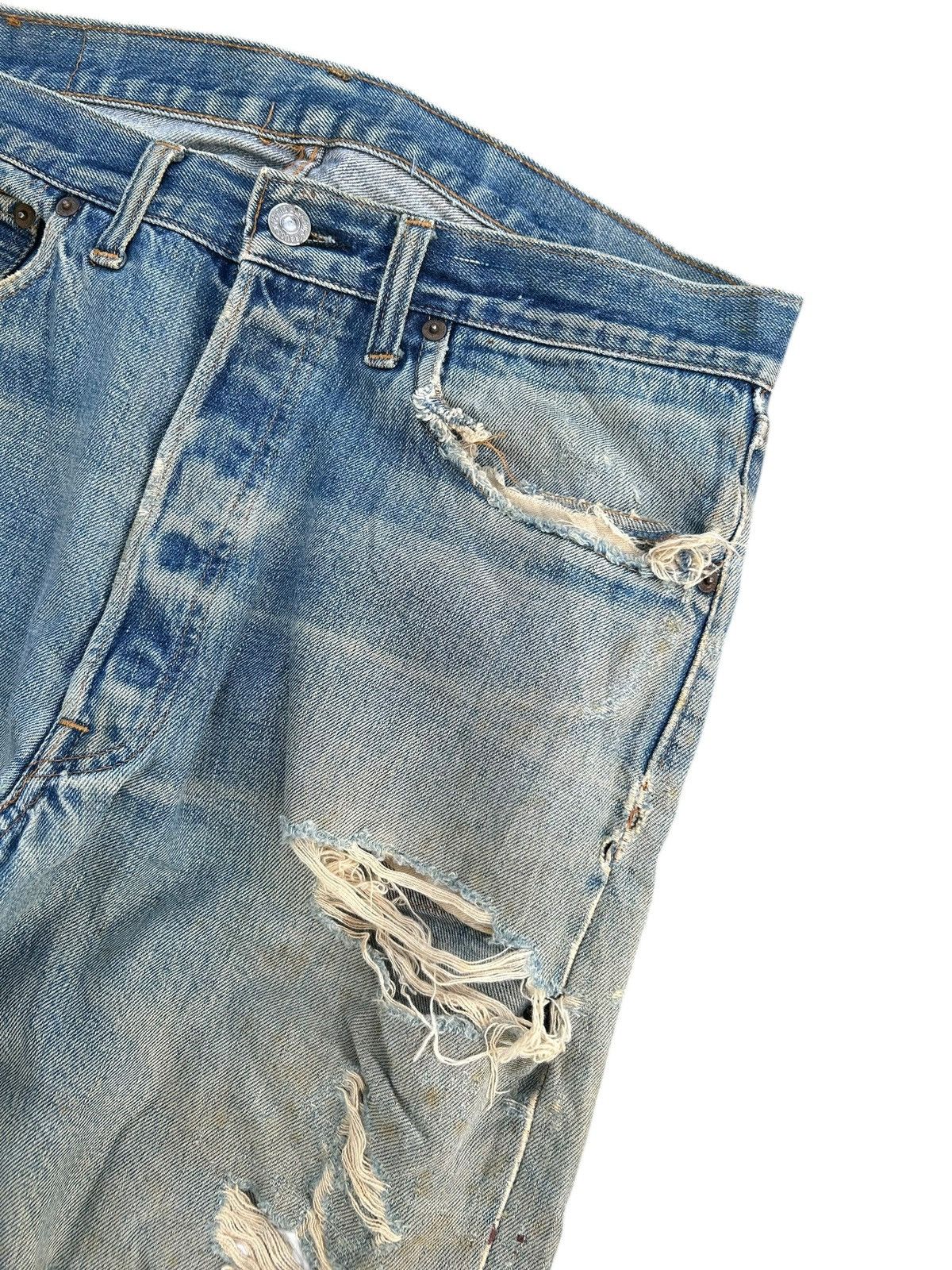 Levi's × Vintage 60s-70s THRASHED Levi's 6 Selvedge Vintage Denim Jeans Size US 32 / EU 48 - 3 Thumbnail
