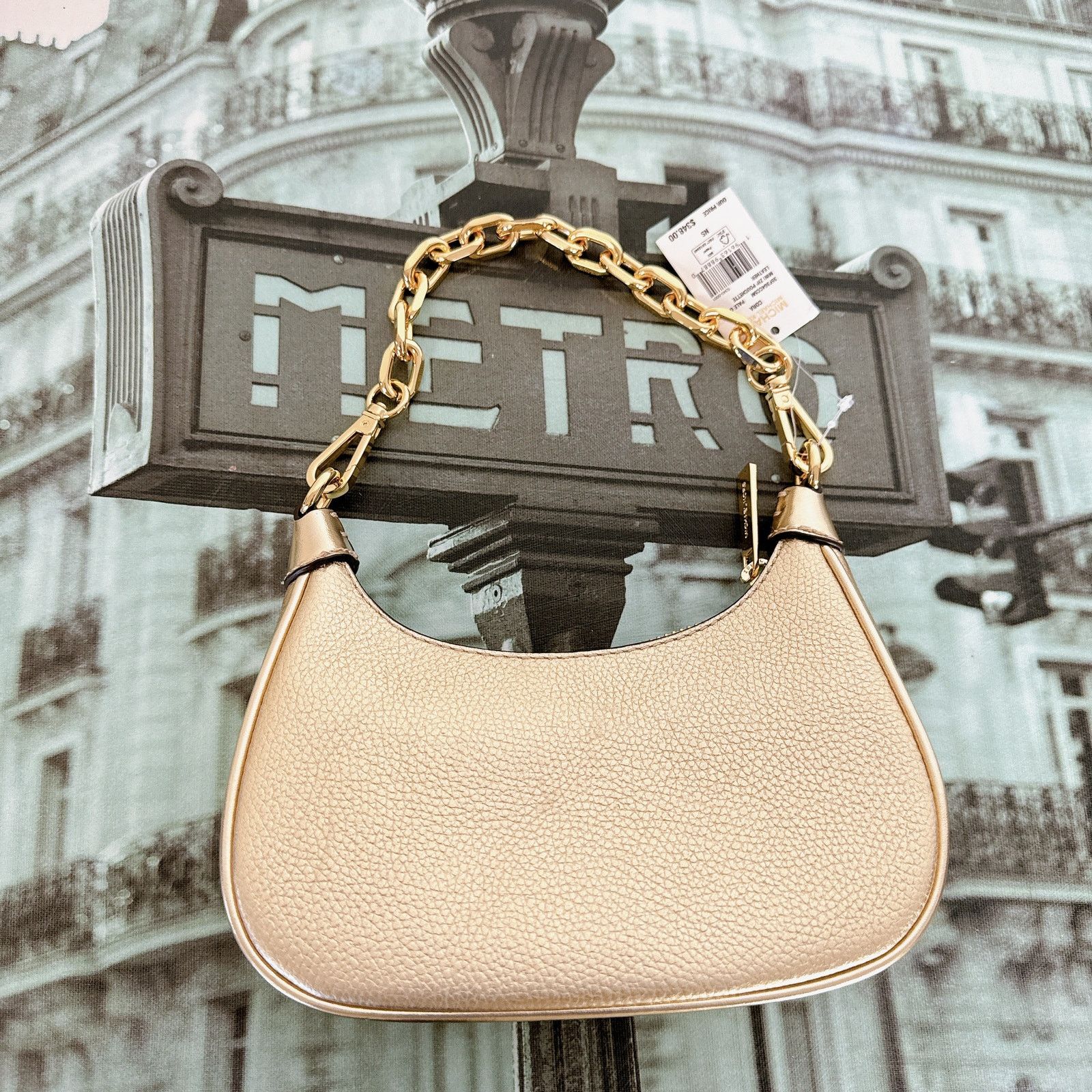 Michael Kors Michael Kors 35F3G4CC5M Cora Extra-Small Metallic Pebbled Size ONE SIZE - 3 Thumbnail