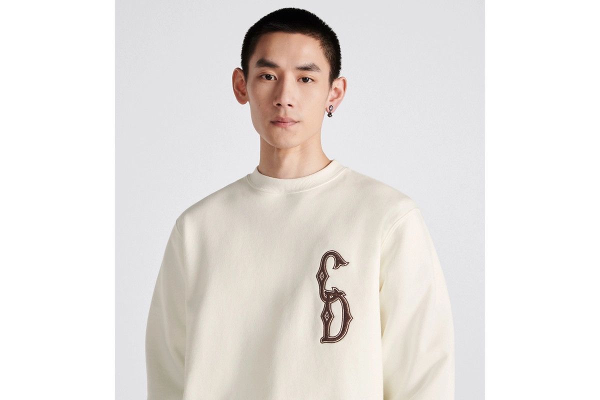 Dior o1bcso1str1124 CD Interlaced Regular-Fit Sweatshirt in White Size US L / EU 52-54 / 3 - 7 Thumbnail
