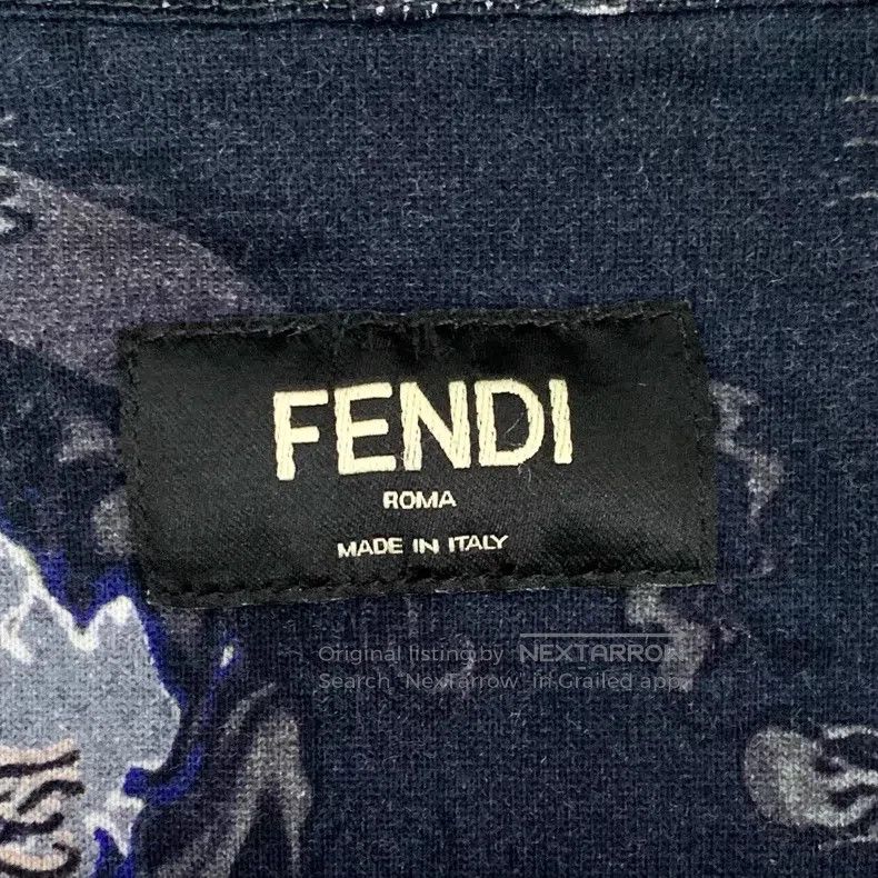 Fendi Fendi Dark Blue Logo Graffiti Printed Cotton Hooded Drawst Size US S / EU 44-46 / 1 - 6 Thumbnail