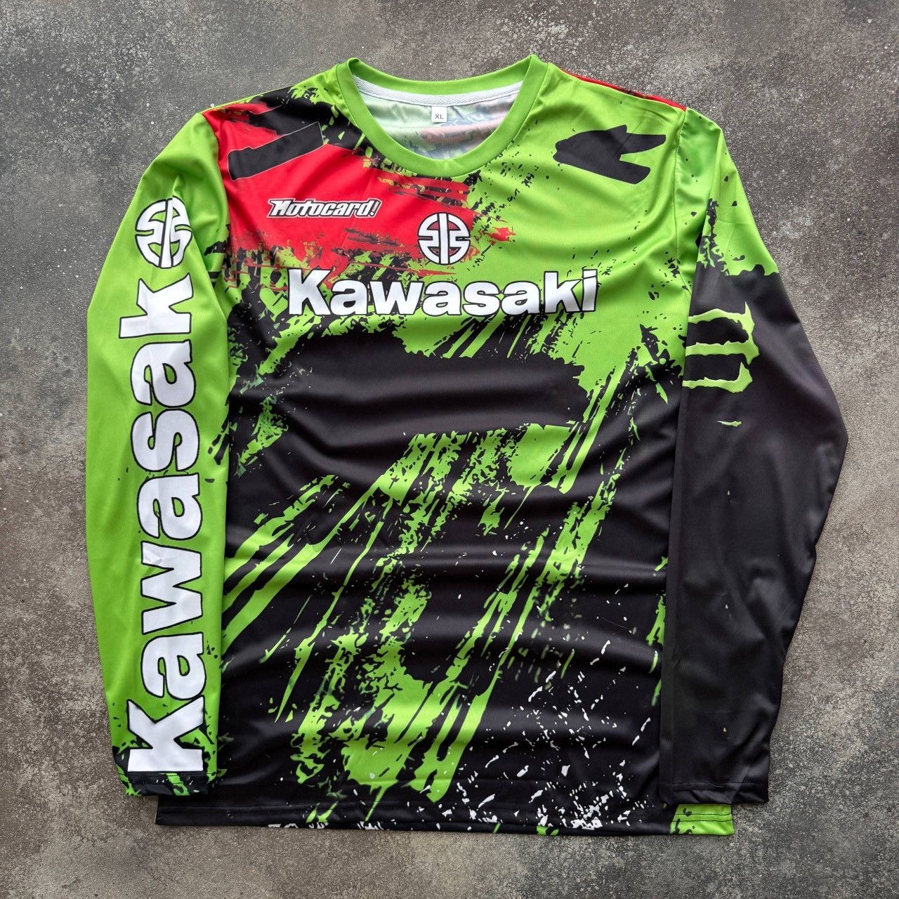 Japanese Brand Kawasaki Moto F1 Biker Racing Jersey Size US XL / EU 56 / 4 - 1 Thumbnail