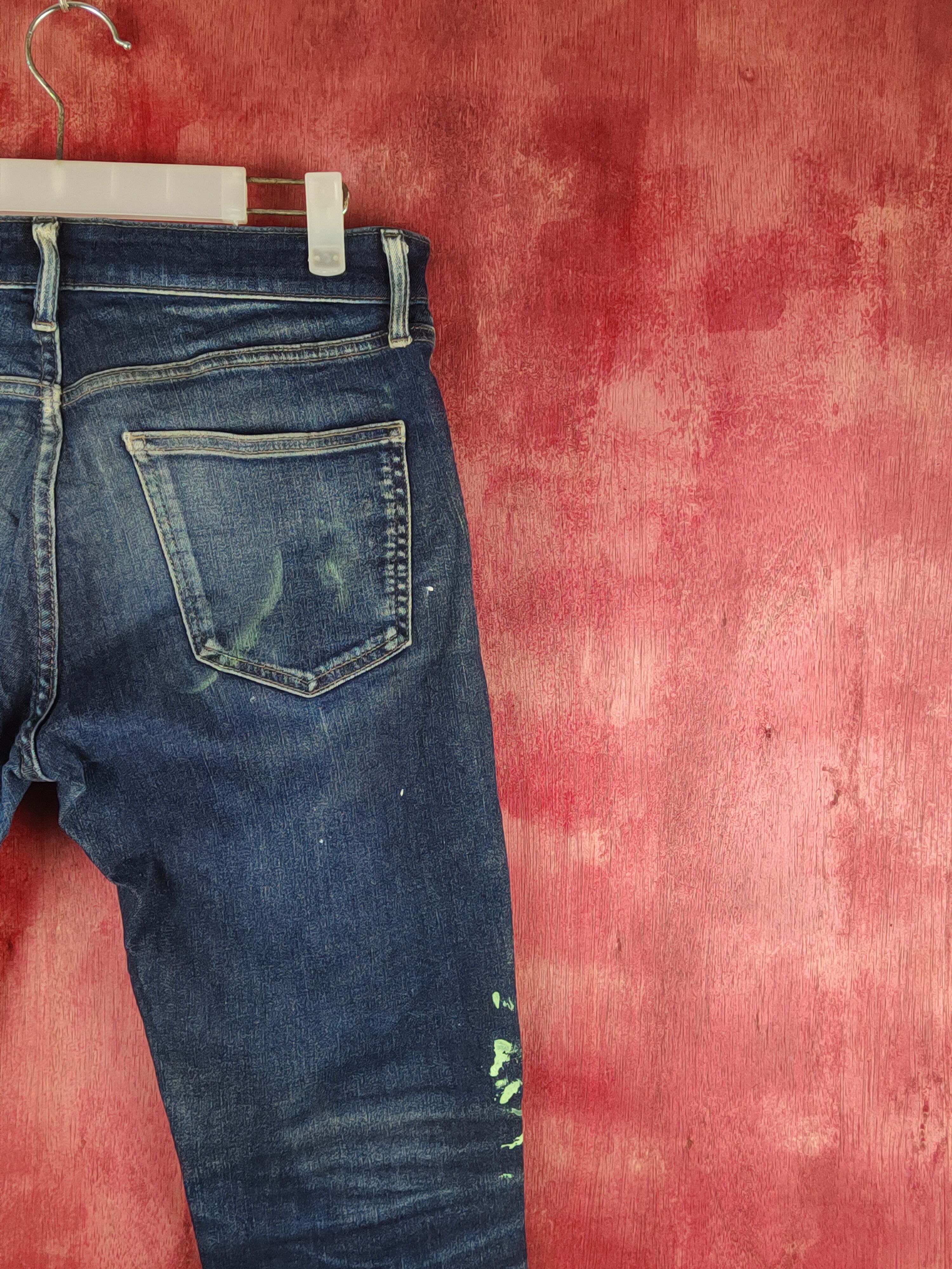 Japanese Brand Uniqlo Dark Blue Distressed Ripped Jeans #S2363 Size US 31 - 10 Thumbnail