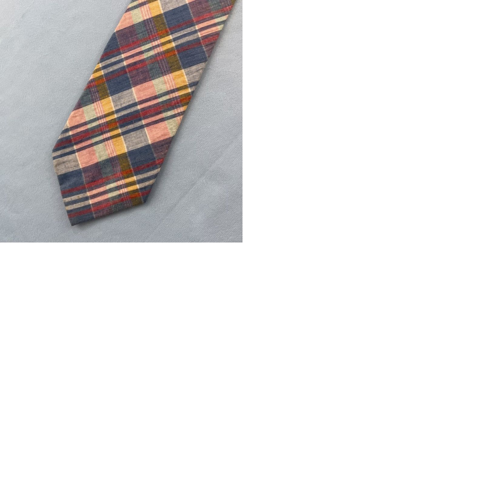 Jos. A. Bank VINTAGE Jos. A Bank Collect Cotton Hand-Made USA Plaid Tie Texture Vtg Necktie 4x58" Cap Size ONE SIZE - 12 Thumbnail