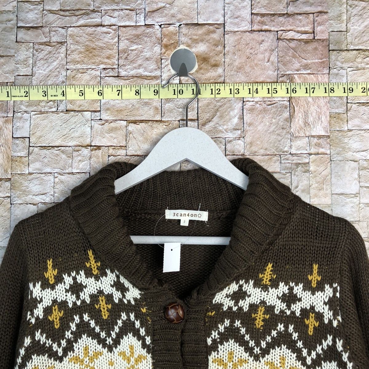 Japanese Brand 3 Can 4 on Brown Cardigan Knitwear #A863 Size US M / EU 48-50 / 2 - 4 Thumbnail