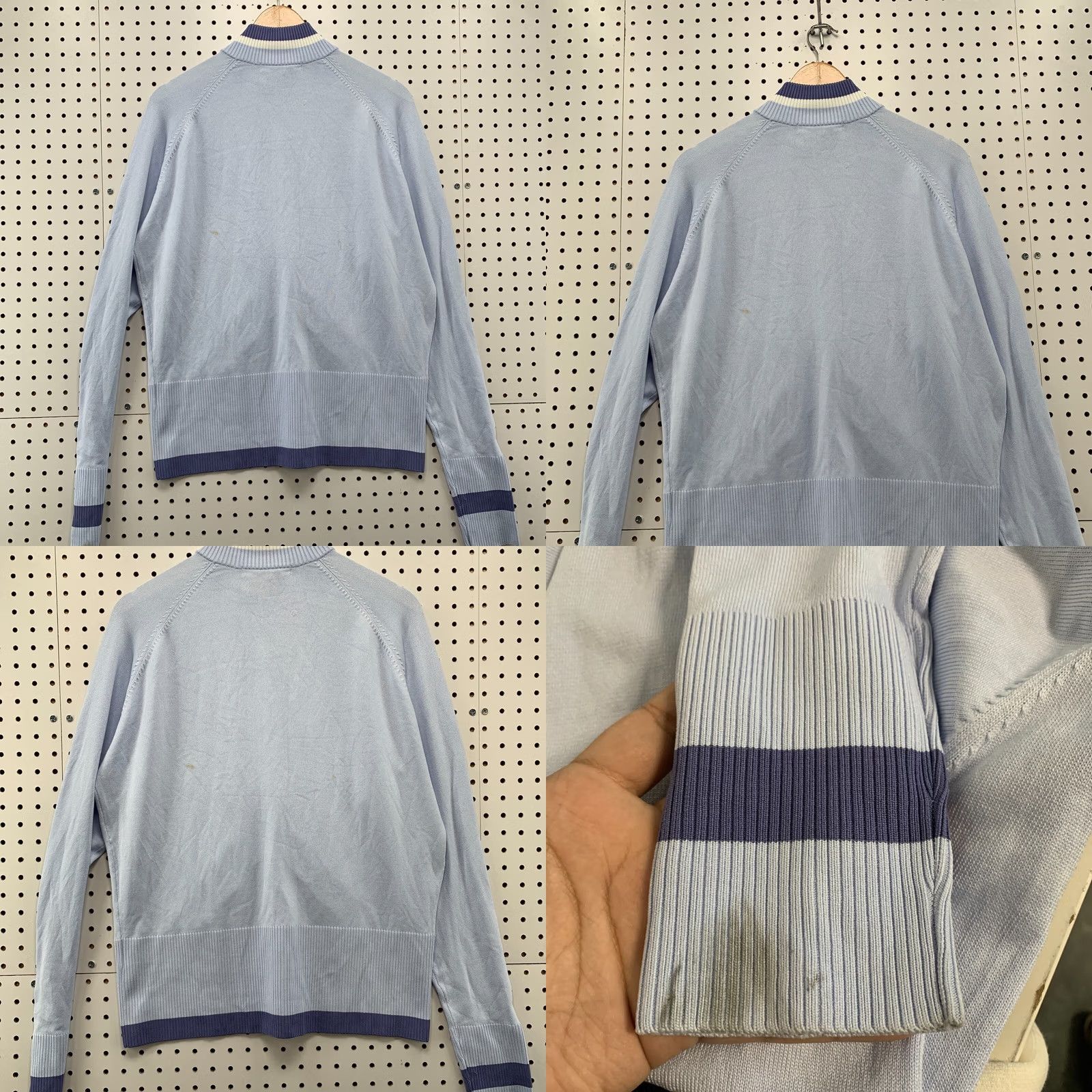 Nike Nike Golf Sweater Sky Blue Full Zip Ribbed Knit Womens XL Size XL / US 12-14 / IT 48-50 - 9 Thumbnail