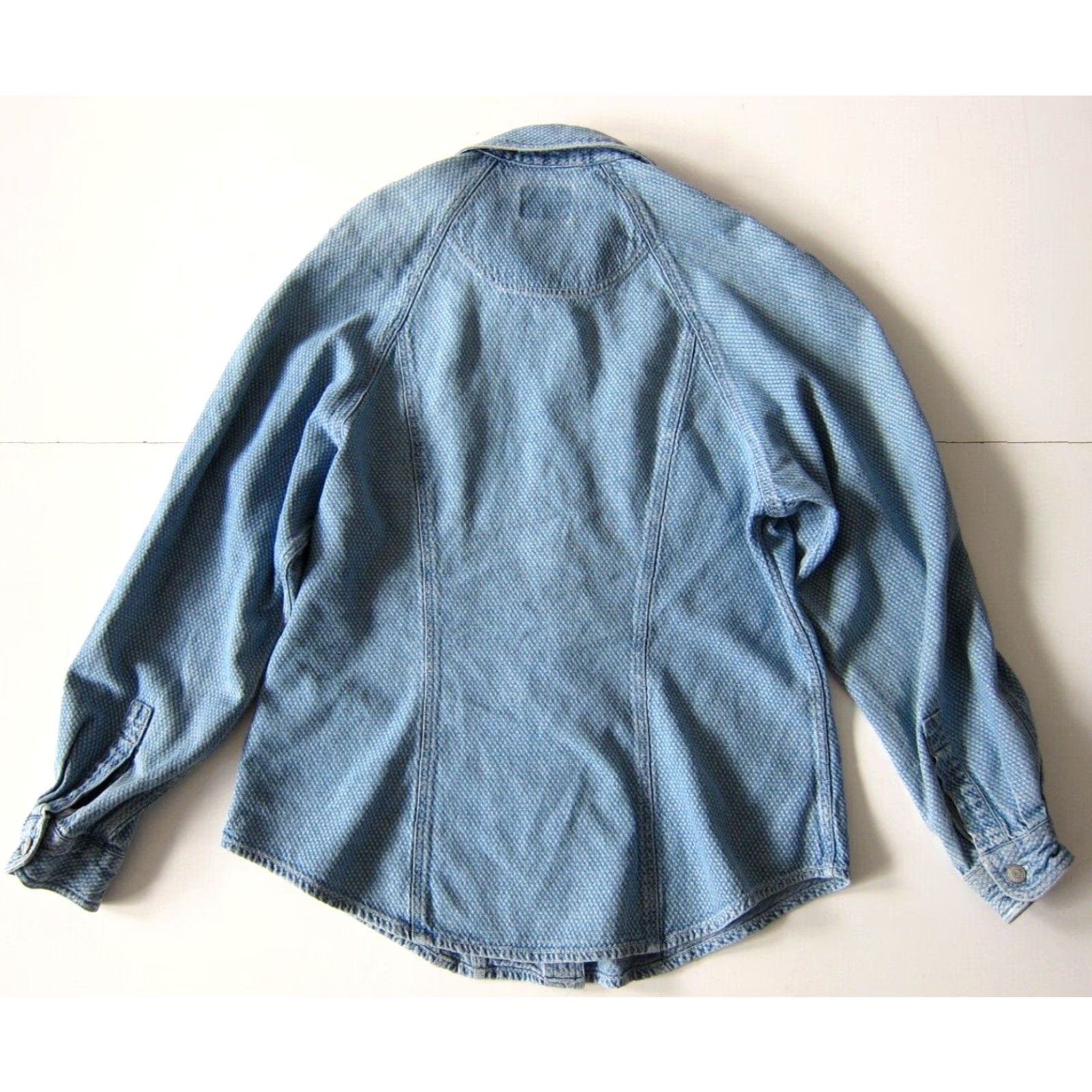 Dockers VINTAGE Dockers 100% Textured Cotton Button Down Long Sleeve Denim Jean Shirt M Size M / US 6-8 / IT 42-44 - 2 Thumbnail