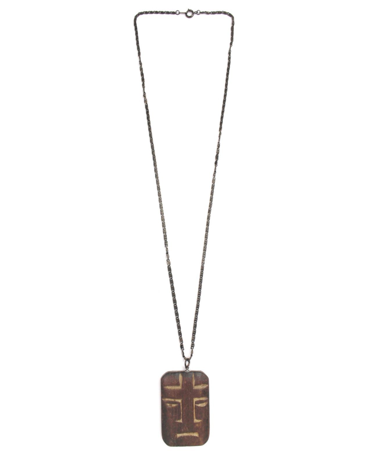 Vintage 2000S HAND-CARVED WOODEN TRIBAL MASK PENDANT NECKLACE Size ONE SIZE - 2 Thumbnail
