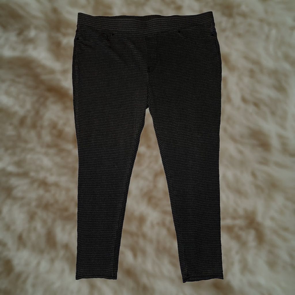 7 For All Mankind 7 For All Mankind Leggings Women's 2XL Black Gray Check Pull On Ankle Plus Size Athleisure Casual Workwear Size 40" / US 18 - 1 Thumbnail