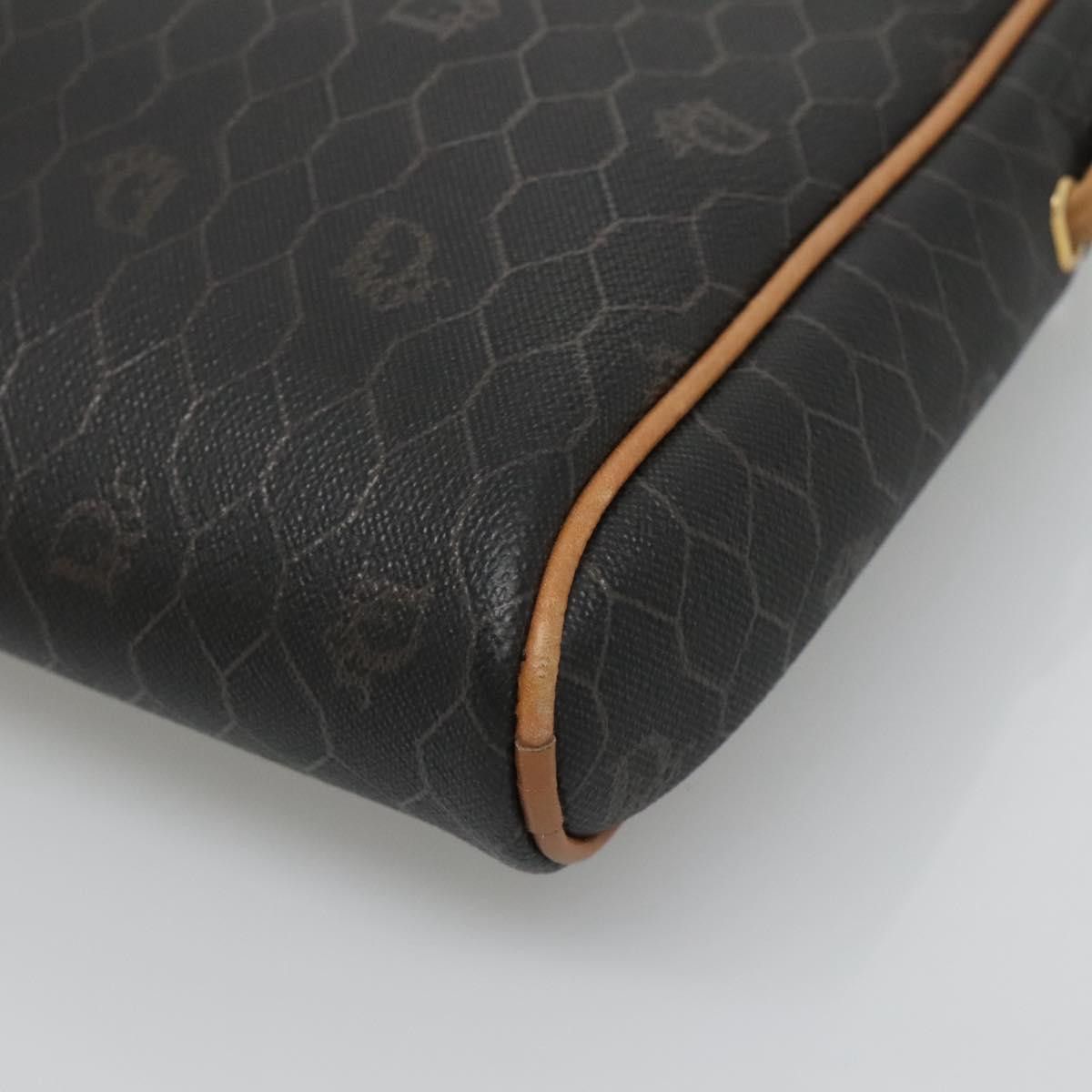DIOR Honeycomb Canvas Shoulder Bag Black Gold