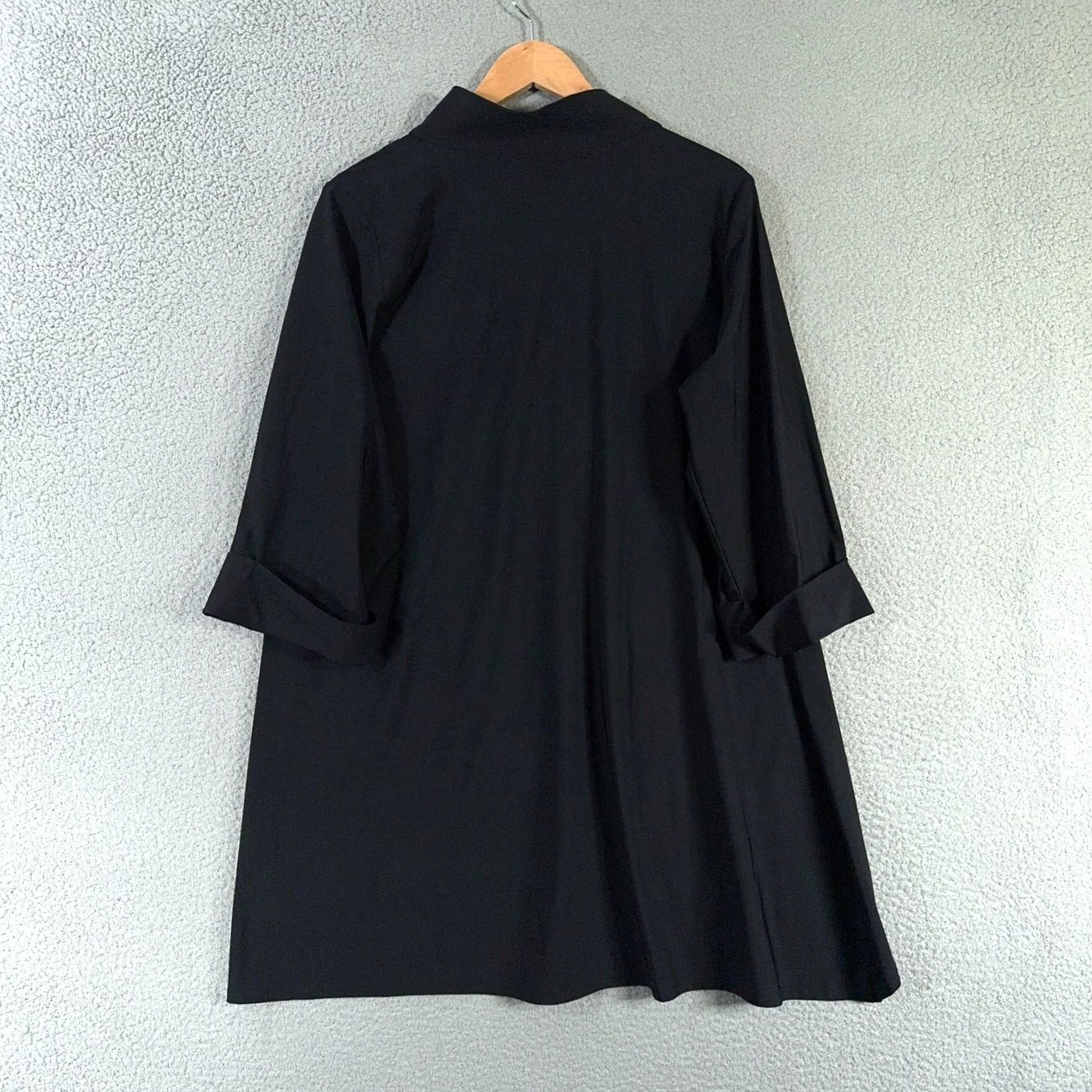 Vintage Comfy USA Jacket Long Black L Full Zip 3/4 Sleeve Lagenlook Art Vintage No Womens Size L / US 10 / IT 46 - 2 Thumbnail