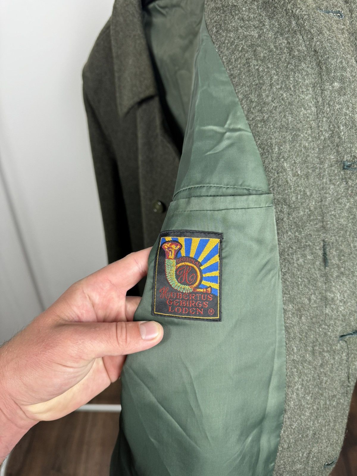 Other Vintage Men’s Olive Wool Overcoat Long Minimal Winter Coat Size US XXL / EU 58 / 5 - 10 Thumbnail