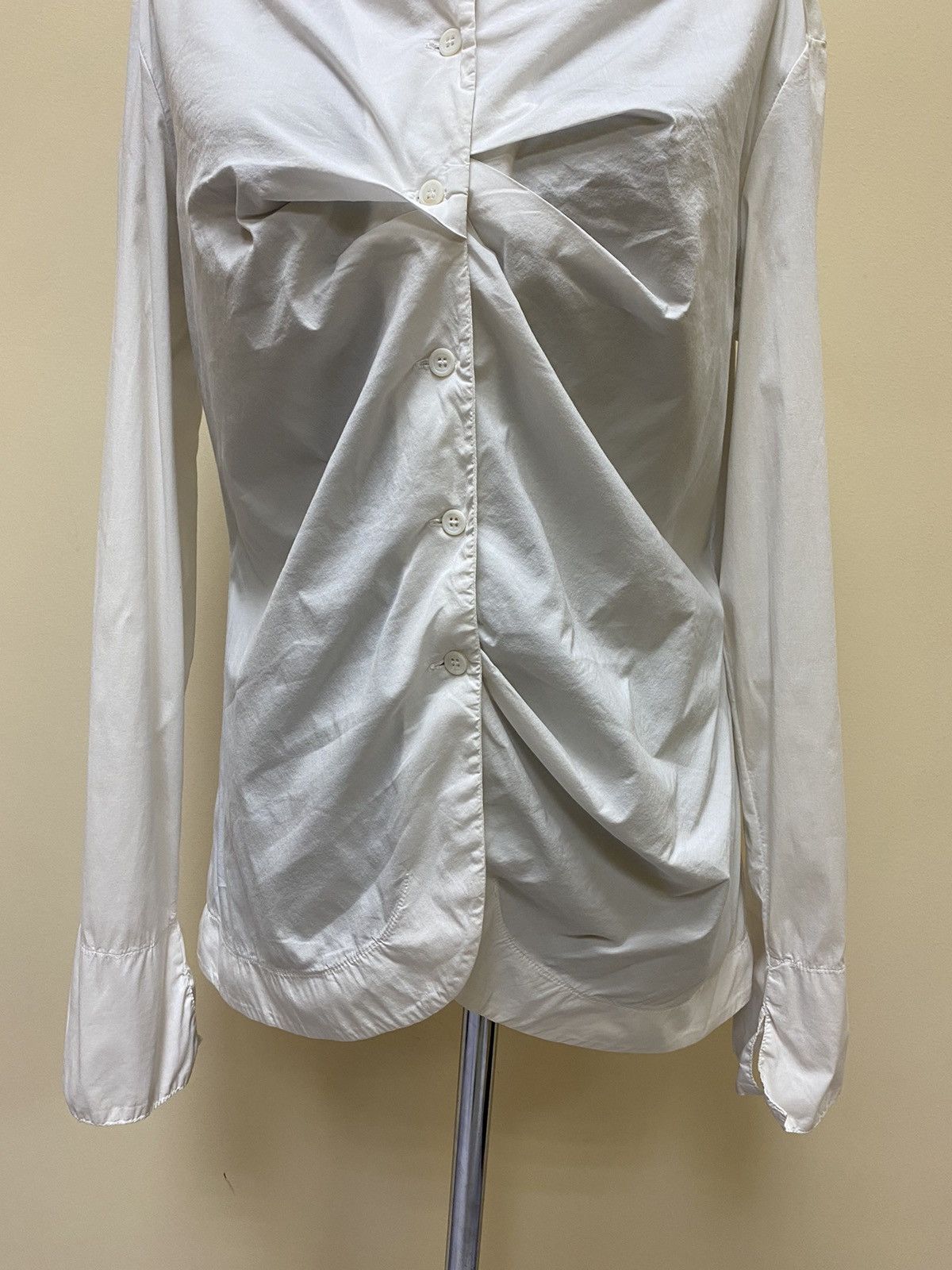 Transit Uomo Transit Par Such Womens Avant Garde White Button Up Shirt Size M / US 6-8 / IT 42-44 - 5 Thumbnail