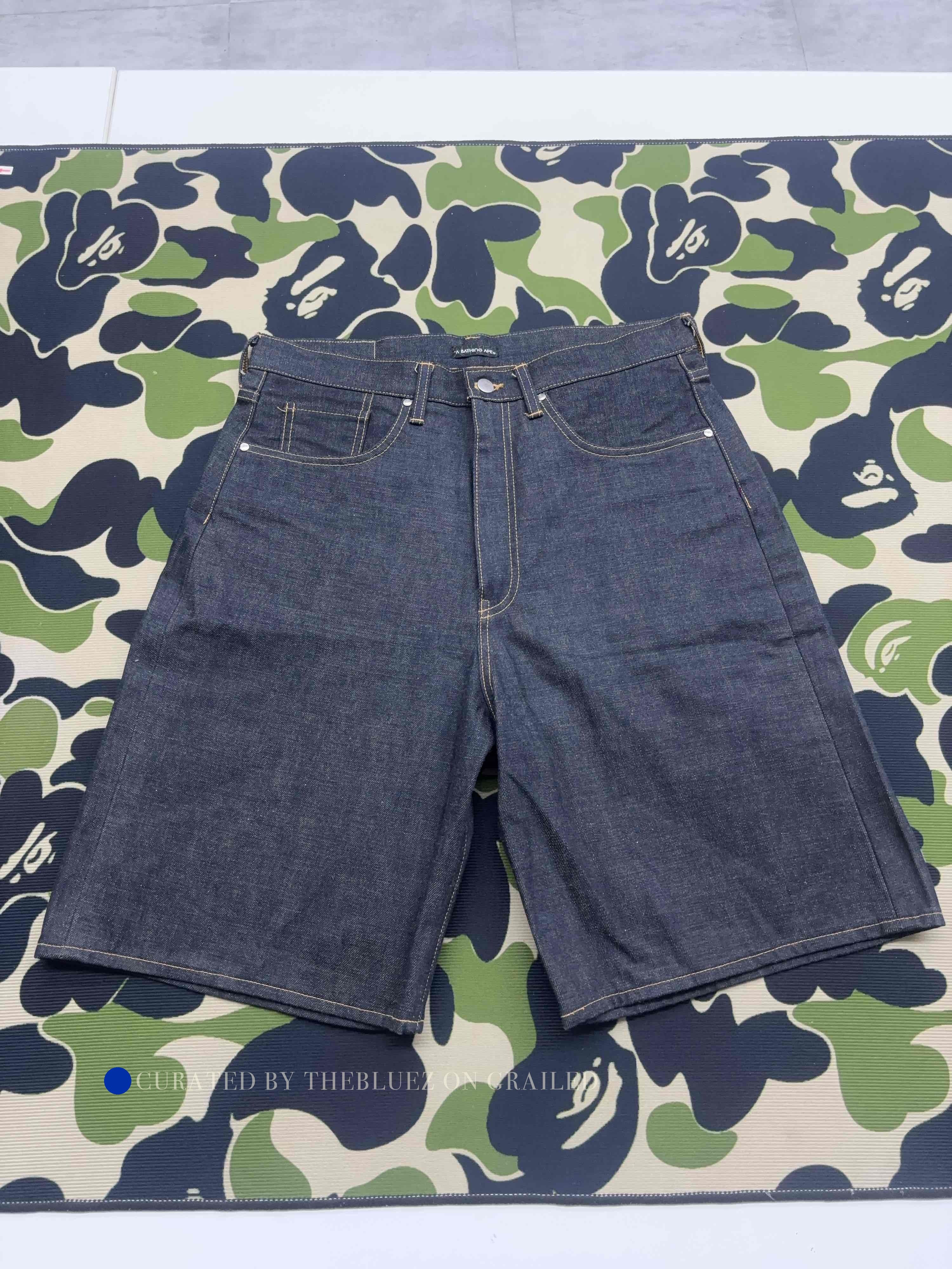 Bape Logo Denim Shorts in Blue Size US 34 / EU 50 - 1 Thumbnail