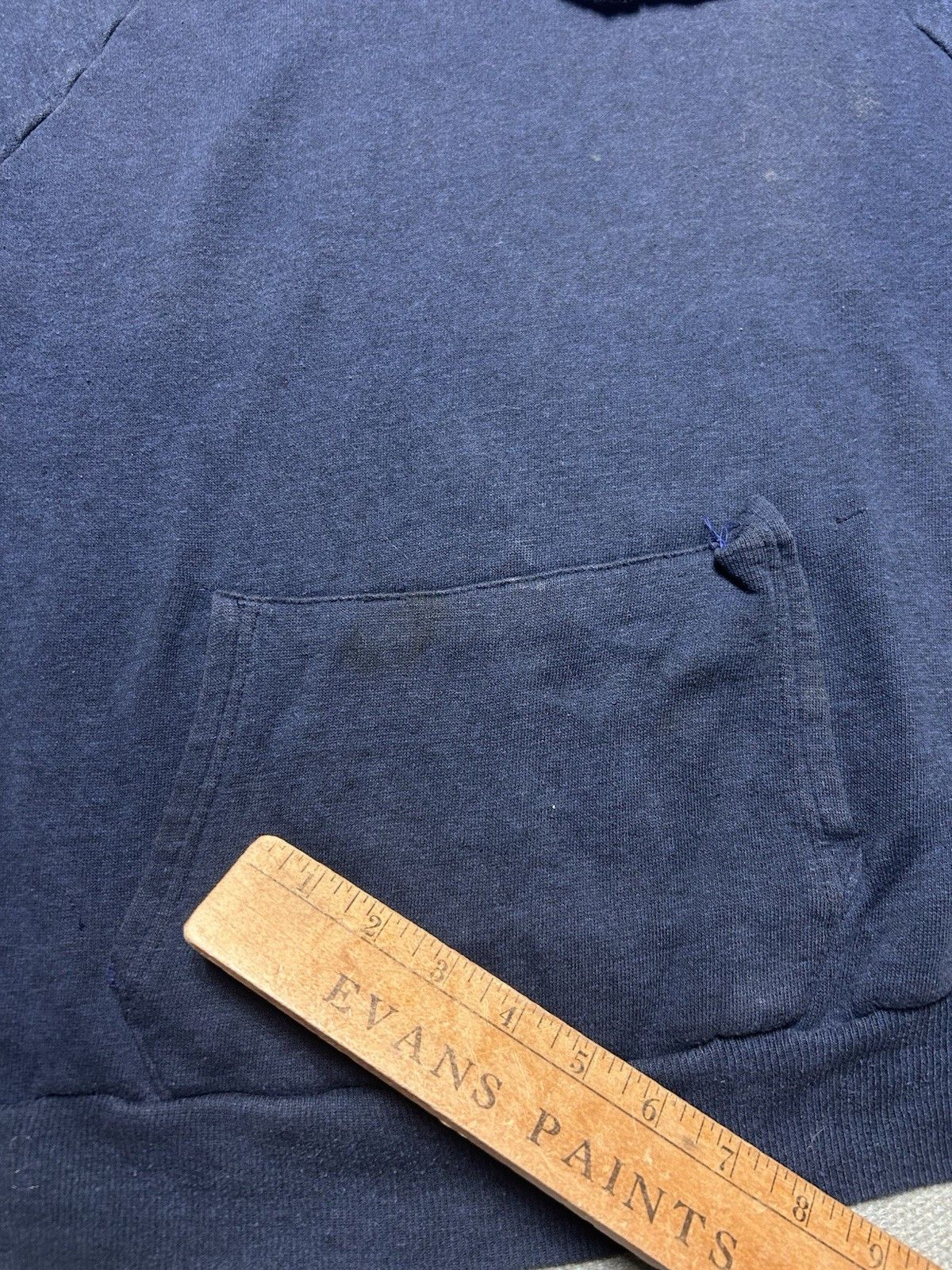 Vintage Vtg 70s hoodie sweatshirt navy blue faded blank raglan large Size US L / EU 52-54 / 3 - 2 Thumbnail
