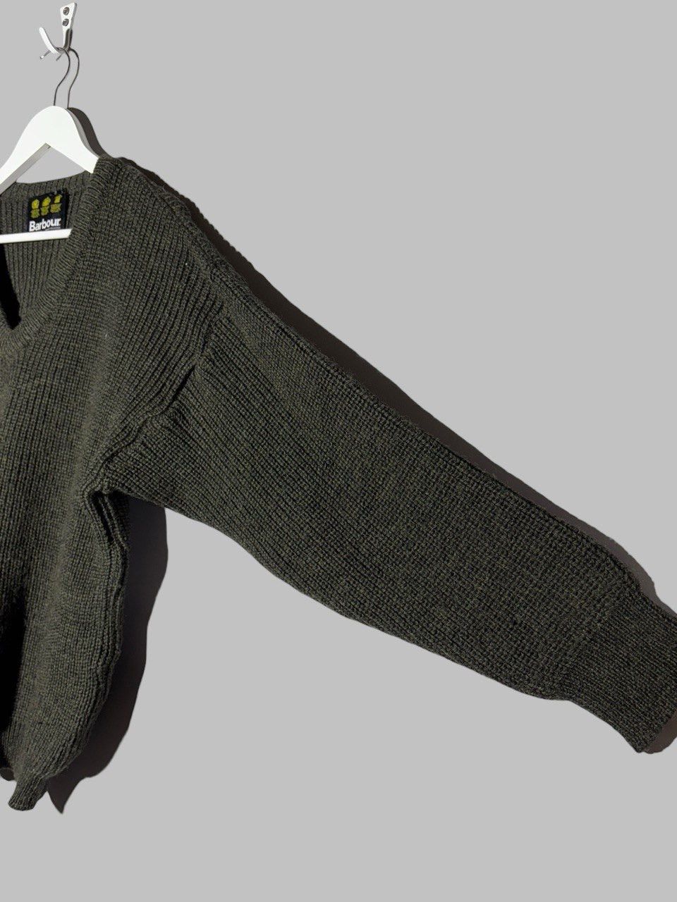 Barbour Barbour Knit Sweater Ribbed Military Scotland Wool V-Neck Size US L / EU 52-54 / 3 - 8 Thumbnail