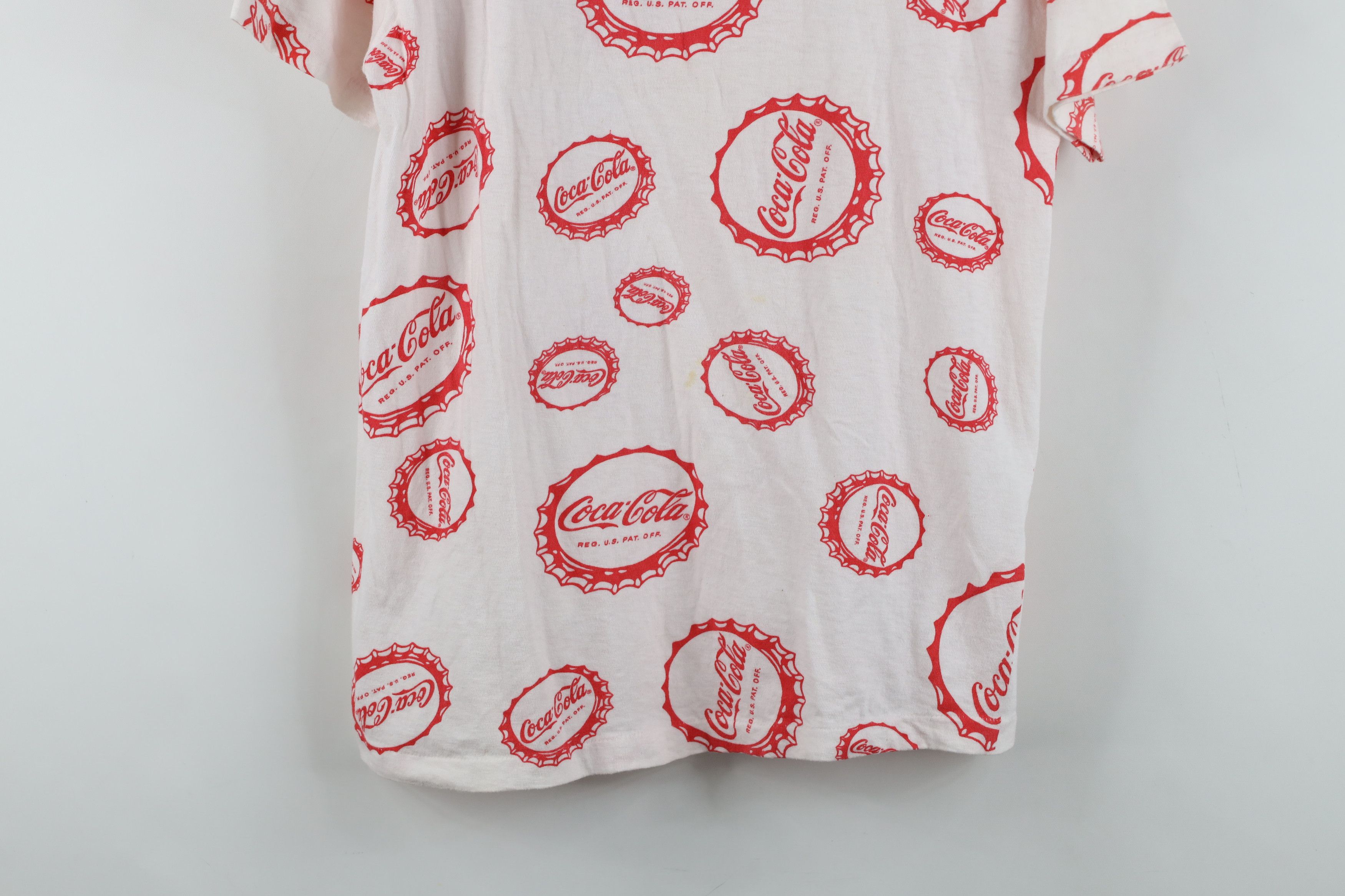 Coca Cola Vintage 80s 90s Coca Cola All Over Print T-Shirt USA Size S / US 4 / IT 40 - 3 Thumbnail