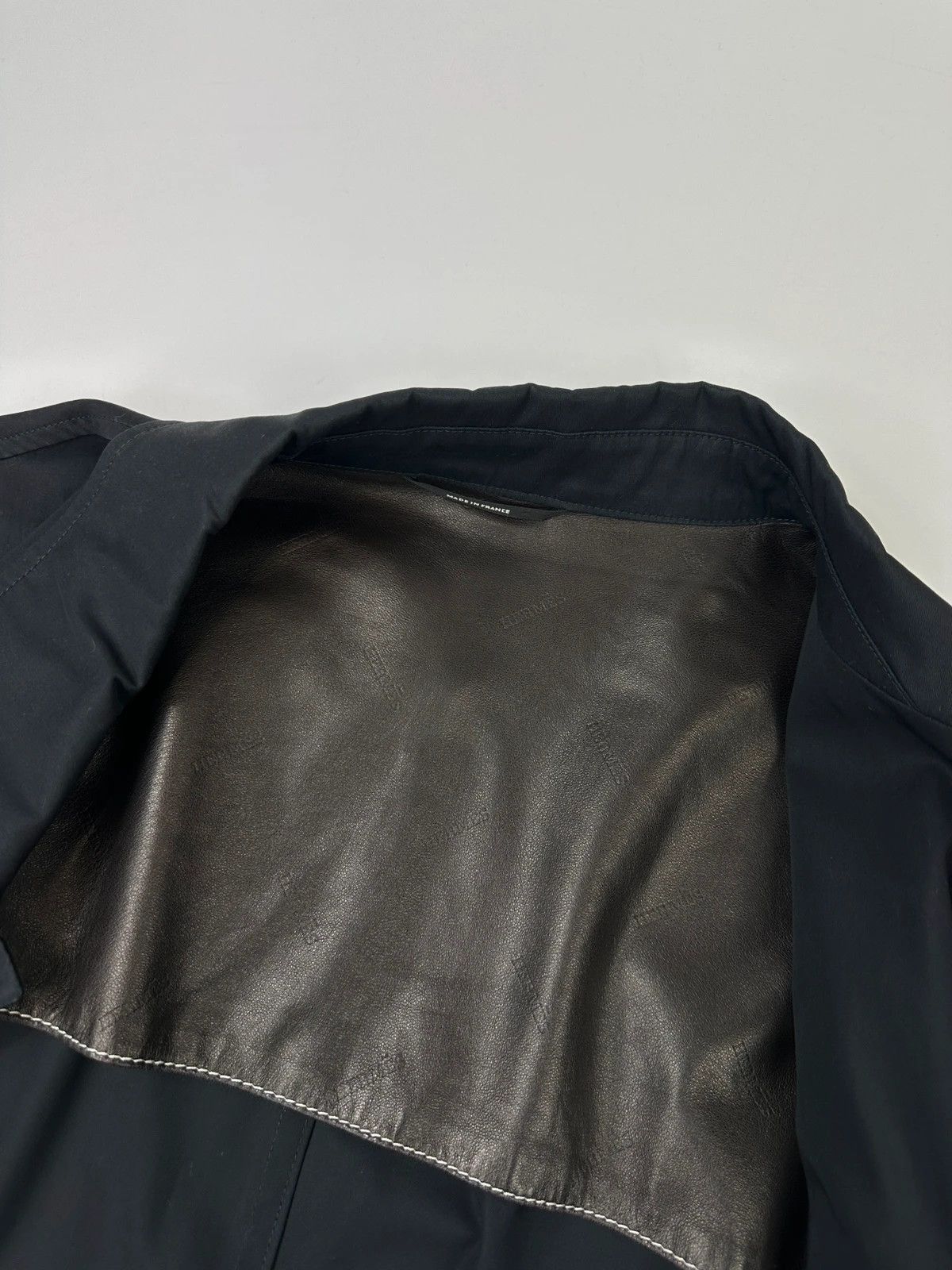 Hermes Hermès 00’s Navy Cotton & Leather Straps Buttons Up Jacket Size US L / EU 52-54 / 3 - 14 Thumbnail