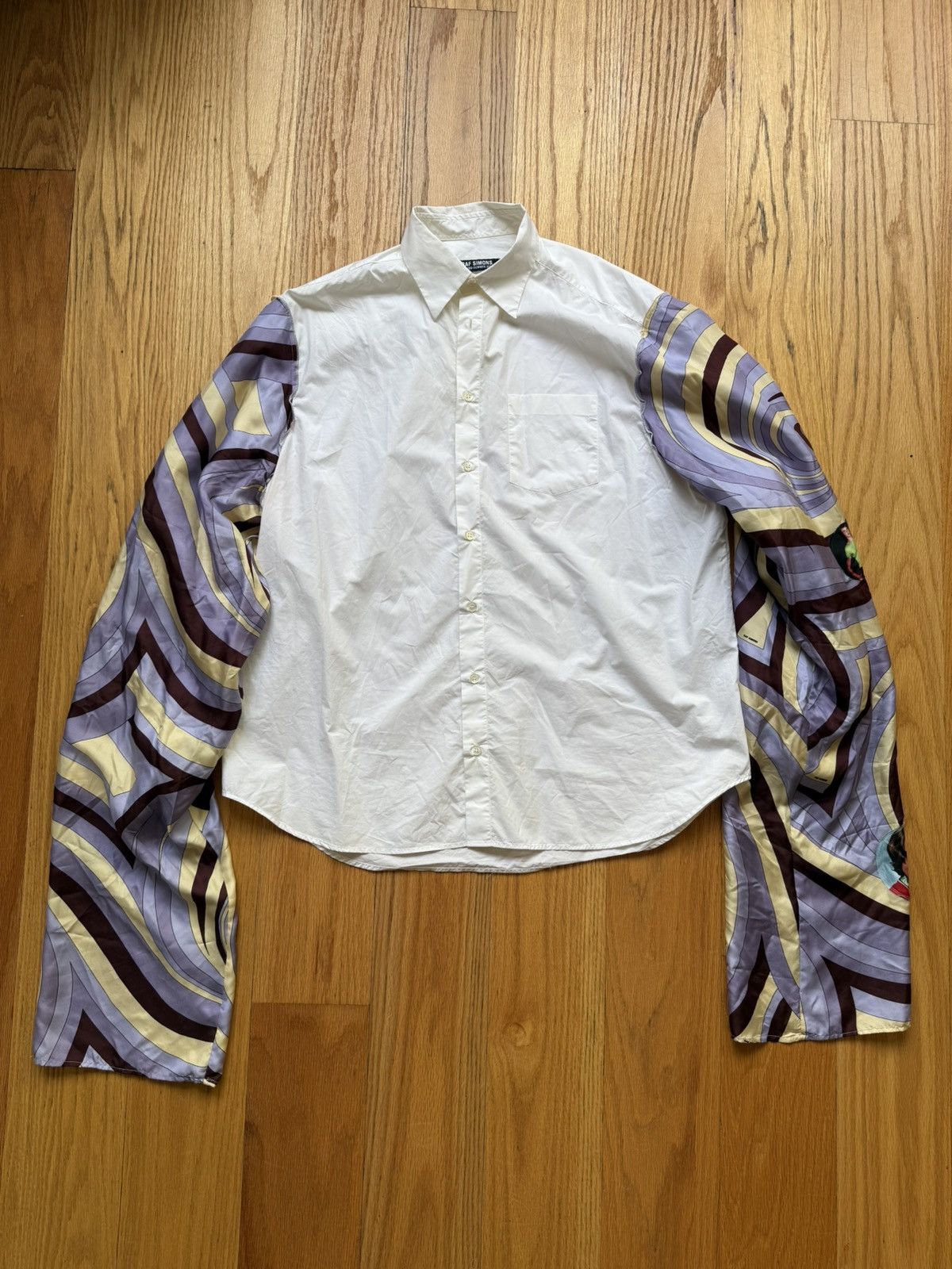Raf Simons SS21 Psychedelic Purple Silk Sleeve Shirt