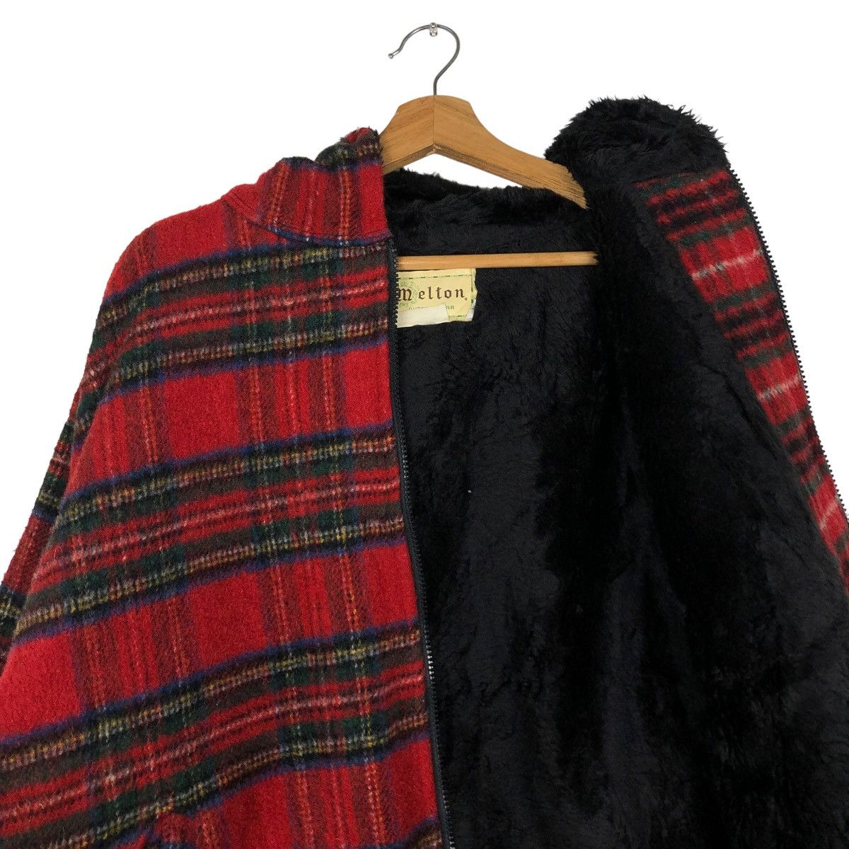 Vintage 🔥VINTAGE WOOL BOMBER JACKET MELTON USA TARTAN DESIGN CHECK Size US L / EU 52-54 / 3 - 13 Thumbnail