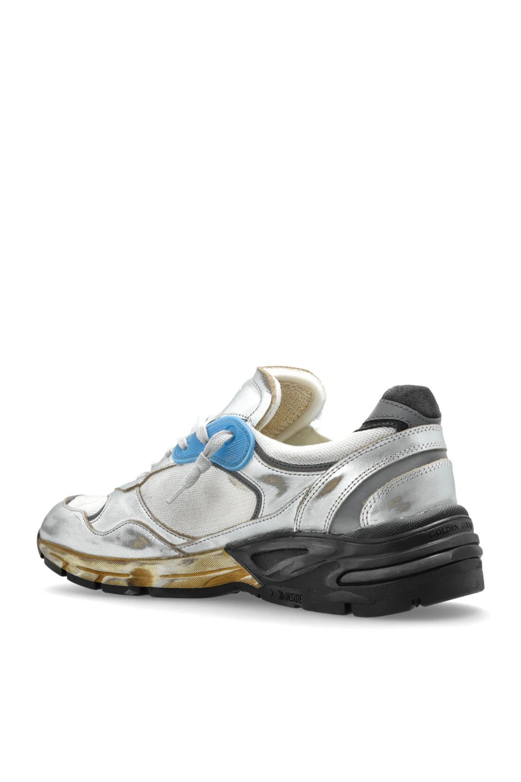GOLDEN GOOSE Dad-Star Men's White/Silver Sneakers