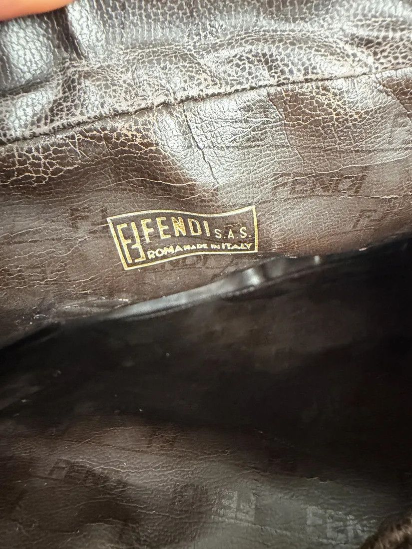 Fendi 2000s Fendi Brown Leather Shoulder Bag Size ONE SIZE - 7 Thumbnail