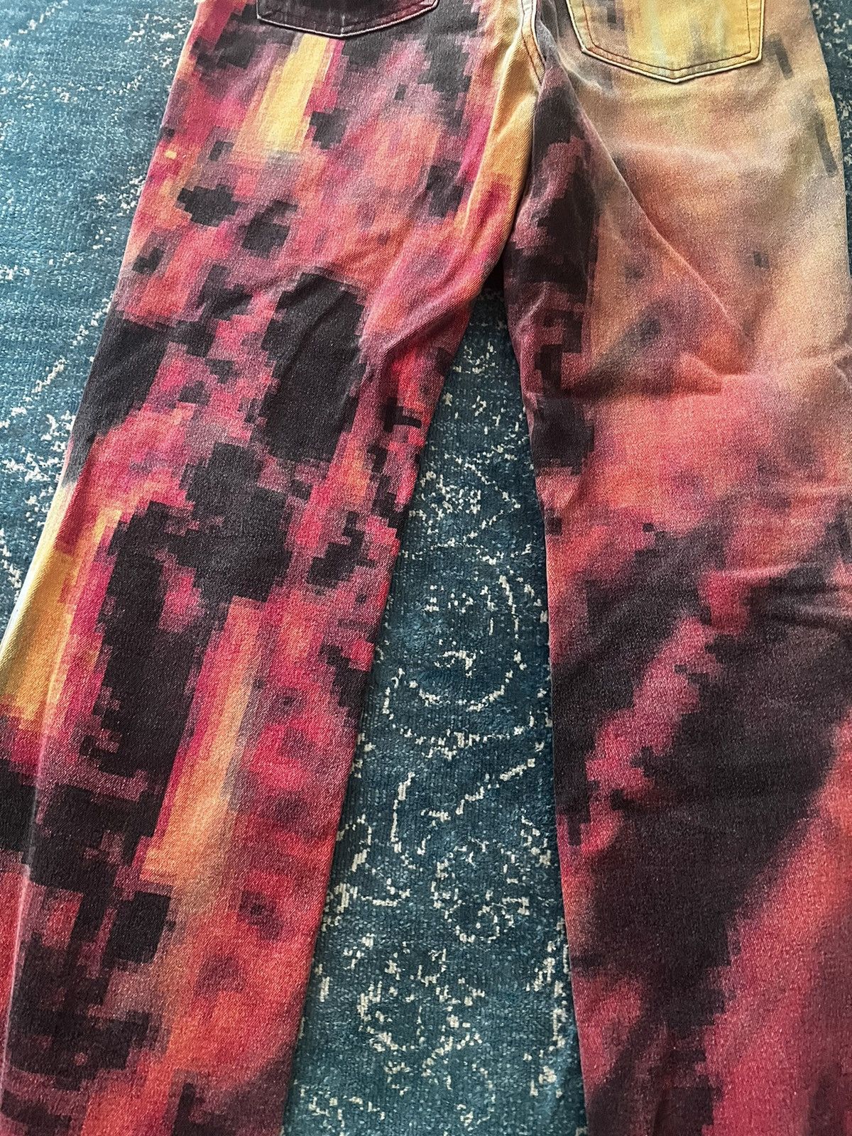 Just Cavalli × Roberto Cavalli 2001 Desi Lava Pixel Pants Size US 30 / EU 46 - 9 Thumbnail