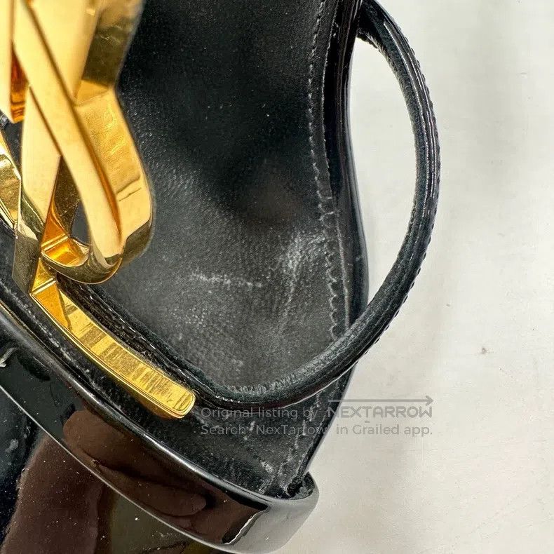 Saint Laurent Paris Saint Laurent Paris Black Patent Leather High Heel Sandals Size US 4.5 / IT 34.5 - 7 Thumbnail