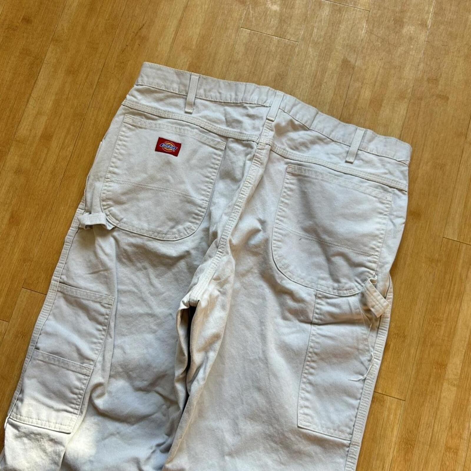 Dickies Vintage y2k White Dickies Painter Carpenter Baggy Pants 34’ Size US 34 / EU 50 - 1 Thumbnail