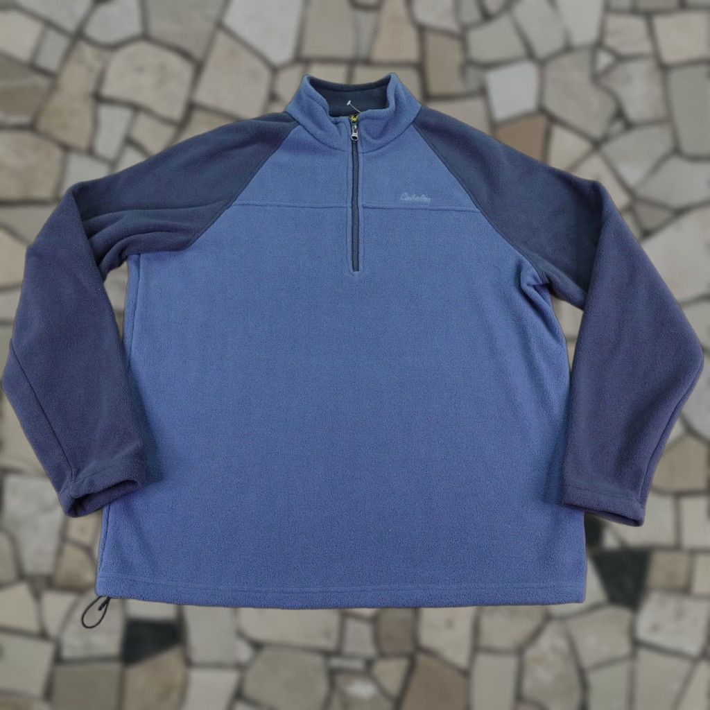 Vintage Cabelas Sweater Mens Large Blue Fleece Pullover 1/4 Zip Pullover Midlayer Raglan Size US L / EU 52-54 / 3 - 1 Thumbnail