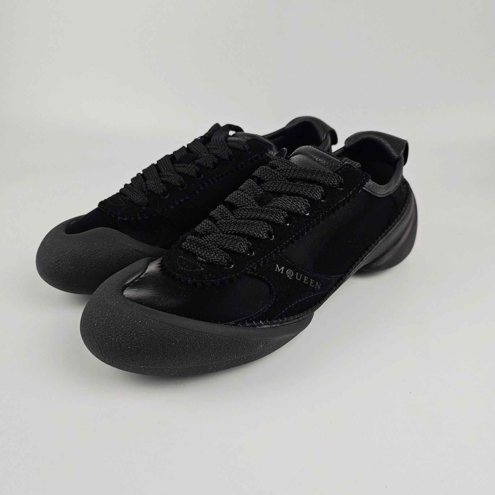 ALEXANDER MCQUEEN Flexion Women's Black Suede Sneakers New &