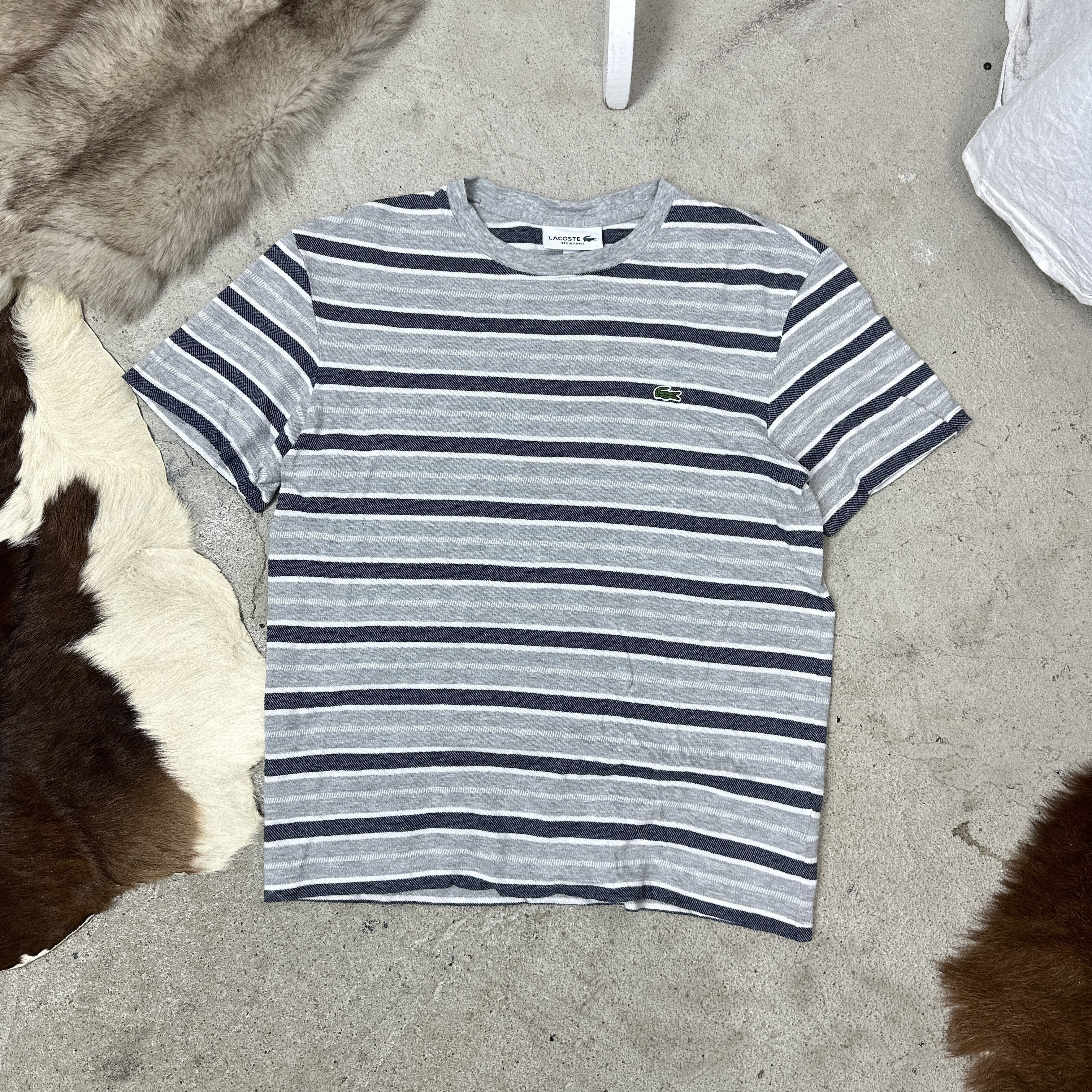 Lacoste Vintage Striped Sporty Streetwear Lacoste T-shirt Y2K Size US M / EU 48-50 / 2 - 1 Thumbnail