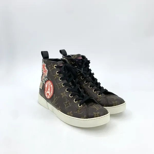 Louis Vuitton Louis Vuitton Brown Leather Casual High-Top Sneakers -2508 Size US 5.5 / EU 38 - 2 Thumbnail