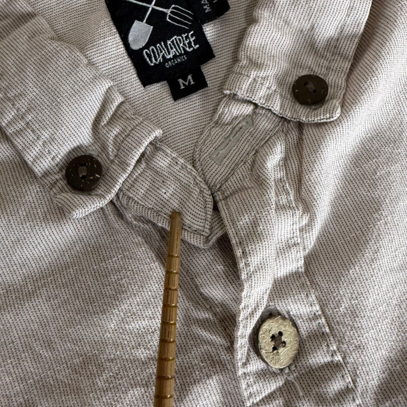 Other Coalatree Organics Shirt Mens M Beige Short Sleeve Button Up Size US M / EU 48-50 / 2 - 5 Thumbnail