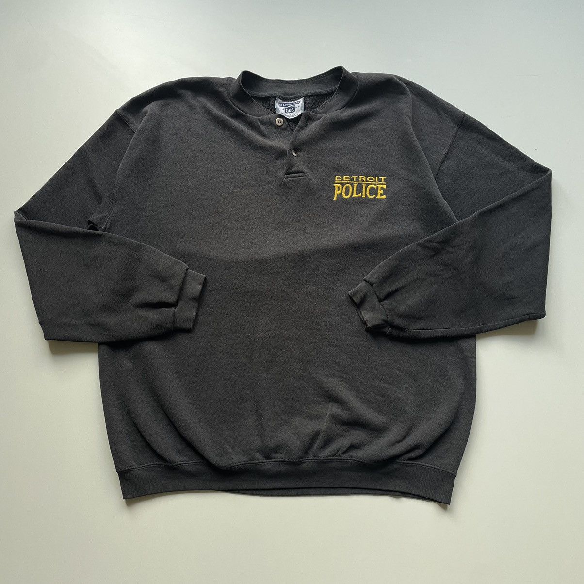 Lee Vintage 90s Detroit Police Embroidered Pullover Crewneck Size US L / EU 52-54 / 3 - 1 Thumbnail