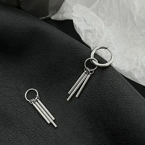 Designer × Sterling Silver × Vintage 925 Silver Plated Dangle Drop Hoop Earrings for Men Women Size ONE SIZE - 1 Thumbnail