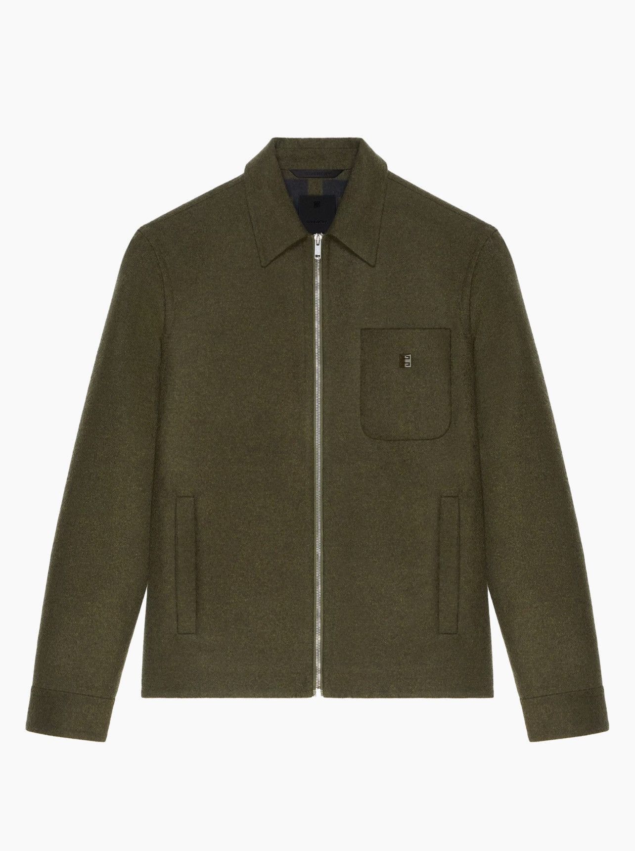 Givenchy Double Face Wool Jacket Khaki Size US L / EU 52-54 / 3 - 1 Thumbnail