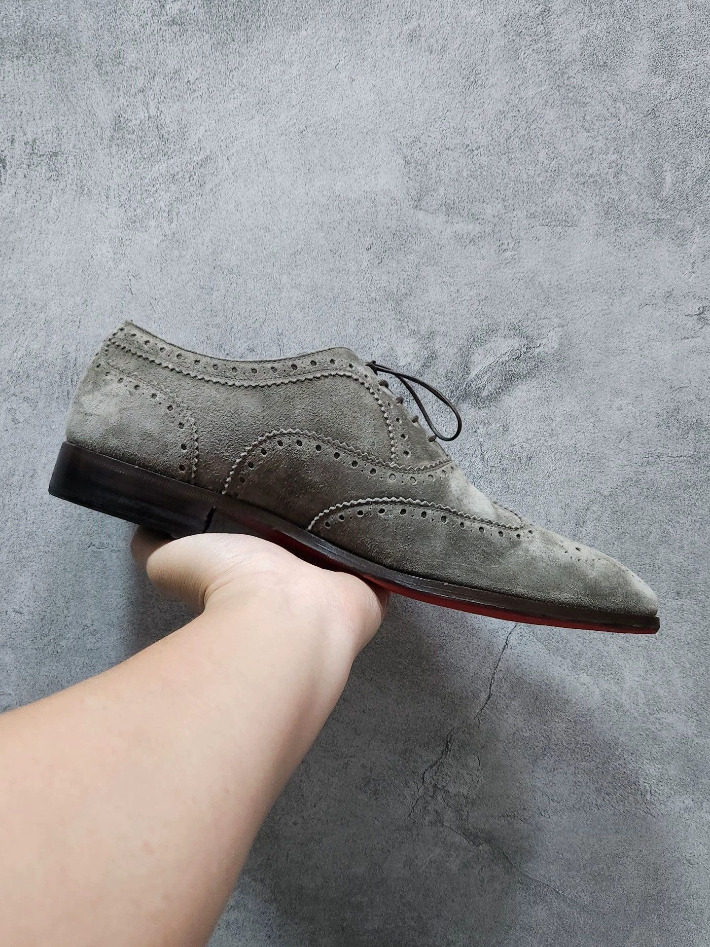 Christian Louboutin Christian Louboutin grey calfskin suedecasual with red sole Size US 9.5 / EU 42-43 - 8 Thumbnail