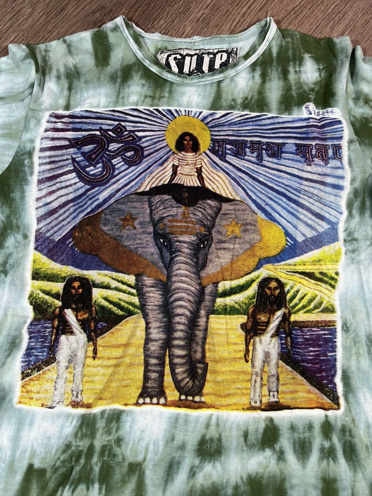 Vintage Guru psychedelic elephant tie-dye graphic tee Size US M / EU 48-50 / 2 - 2 Thumbnail