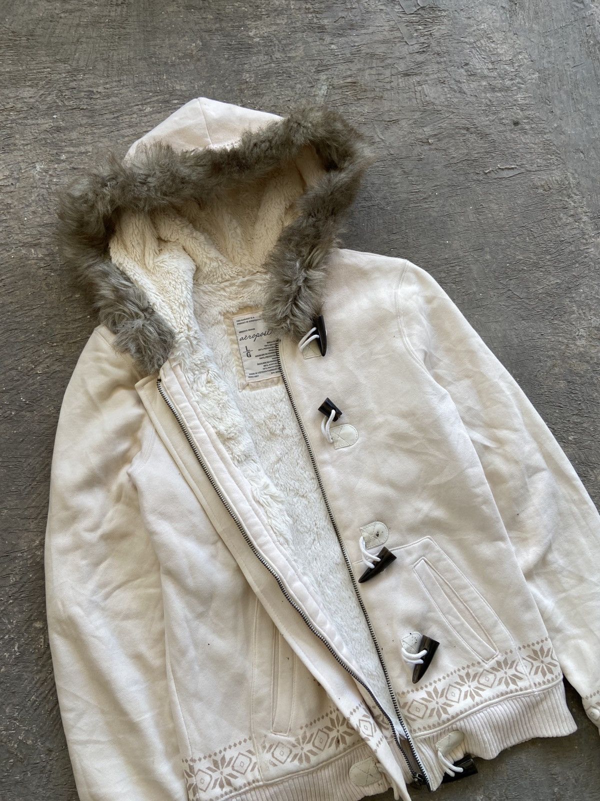 Japanese Brand 2000s Aeropostale - Fur Hoodie Apocalypse Style Jacket Size US S / EU 44-46 / 1 - 6 Thumbnail