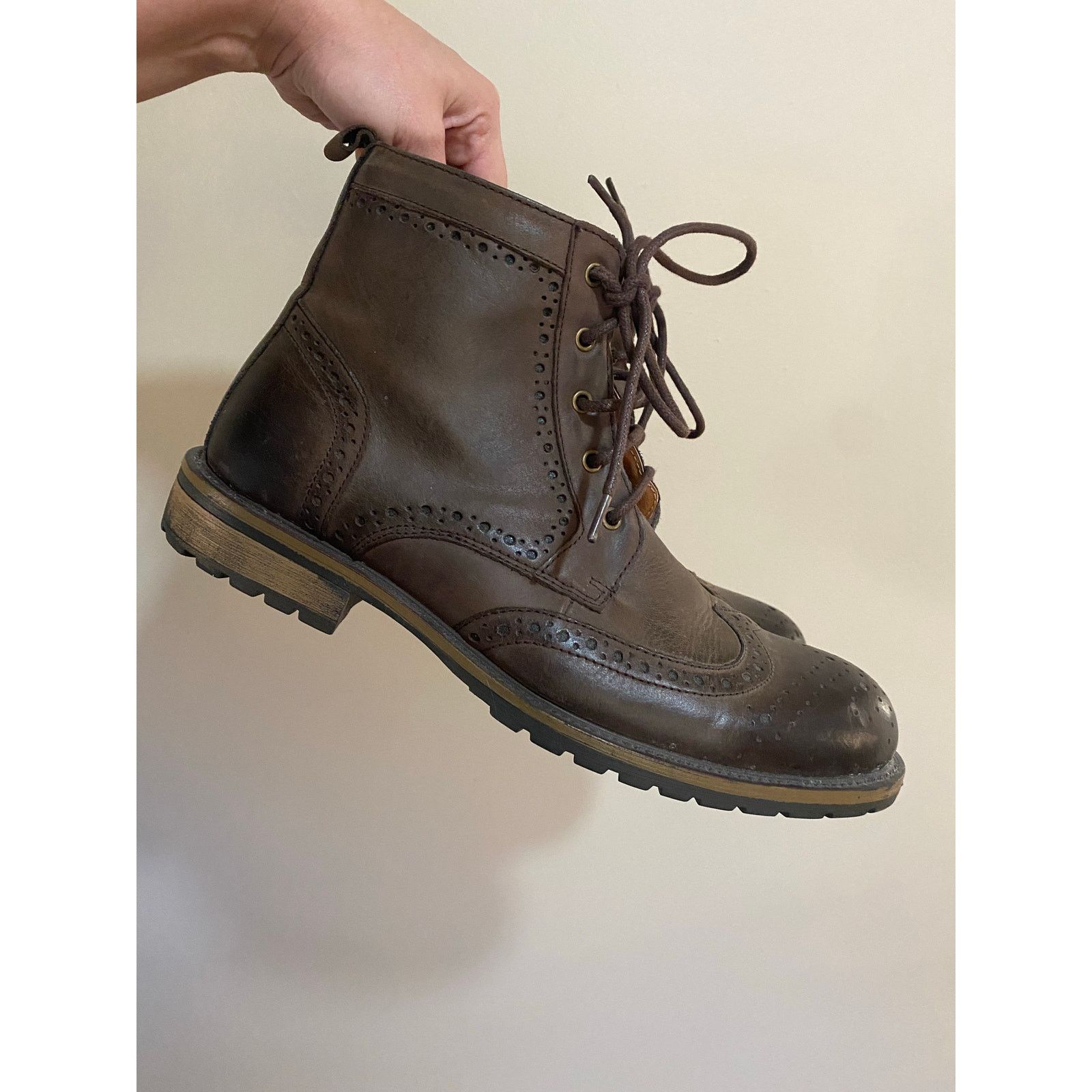 Steve Madden EUC Steve Madden Leather Boots Sprocket Brown 11 Zip Wingtip Size US 11 / EU 44 - 1 Thumbnail