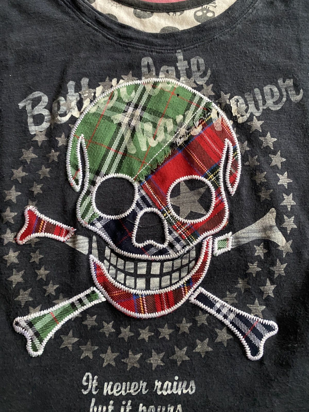 Hysteric Glamour × Undercover Japanese Skull Tartan Poem Longsleeve Tee Shirt Size US M / EU 48-50 / 2 - 9 Thumbnail