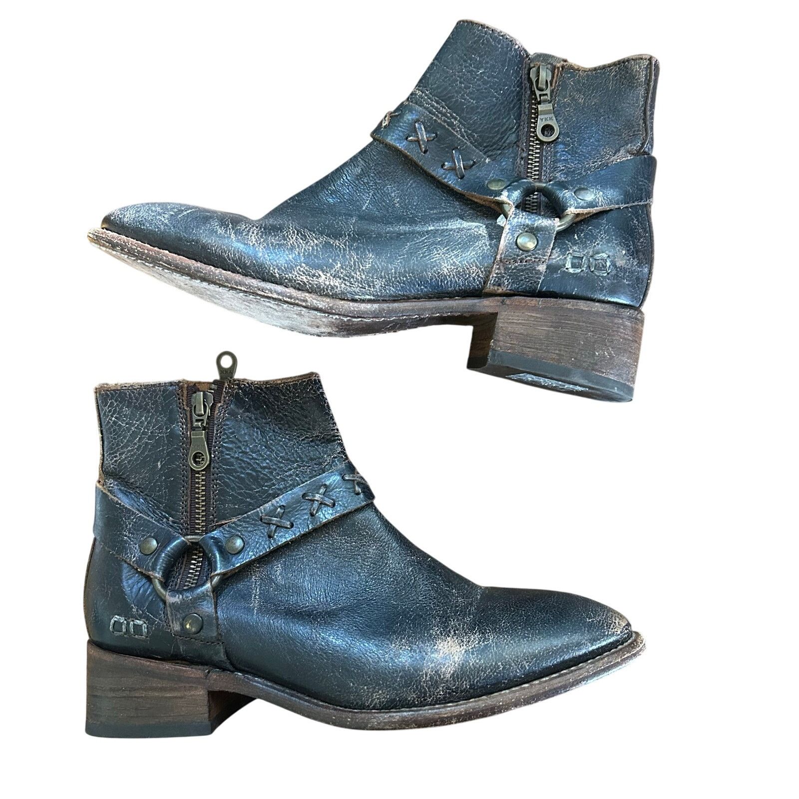 Bed Stu Bed Stu Boots Winslet Black Leather Ankle Boots 8.5 Patina Size US 8.5 / IT 38.5 - 2 Thumbnail