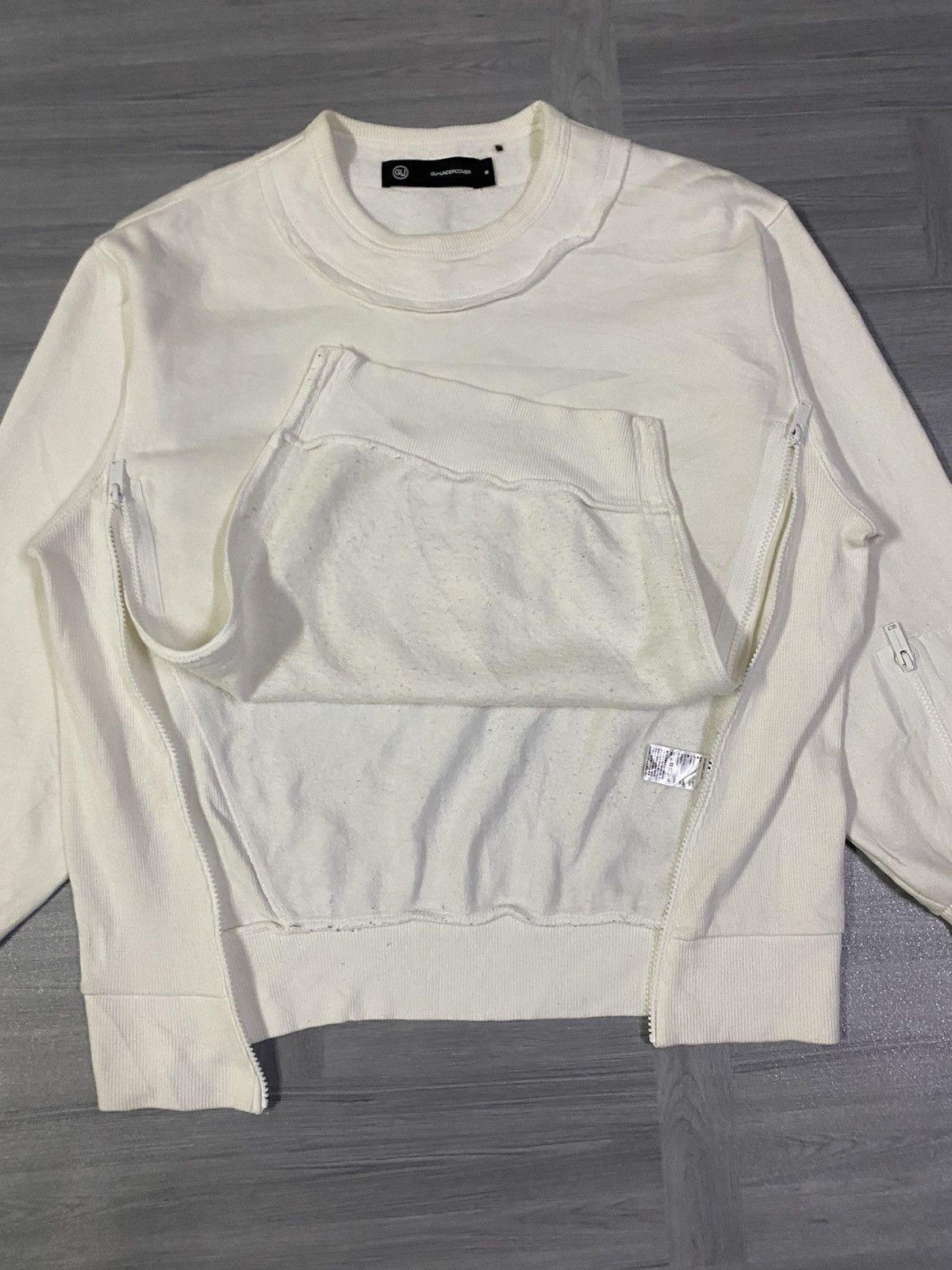 GU × Undercover Undercover X GU Sweatshirt Plain White Crewneck Size US M / EU 48-50 / 2 - 7 Thumbnail