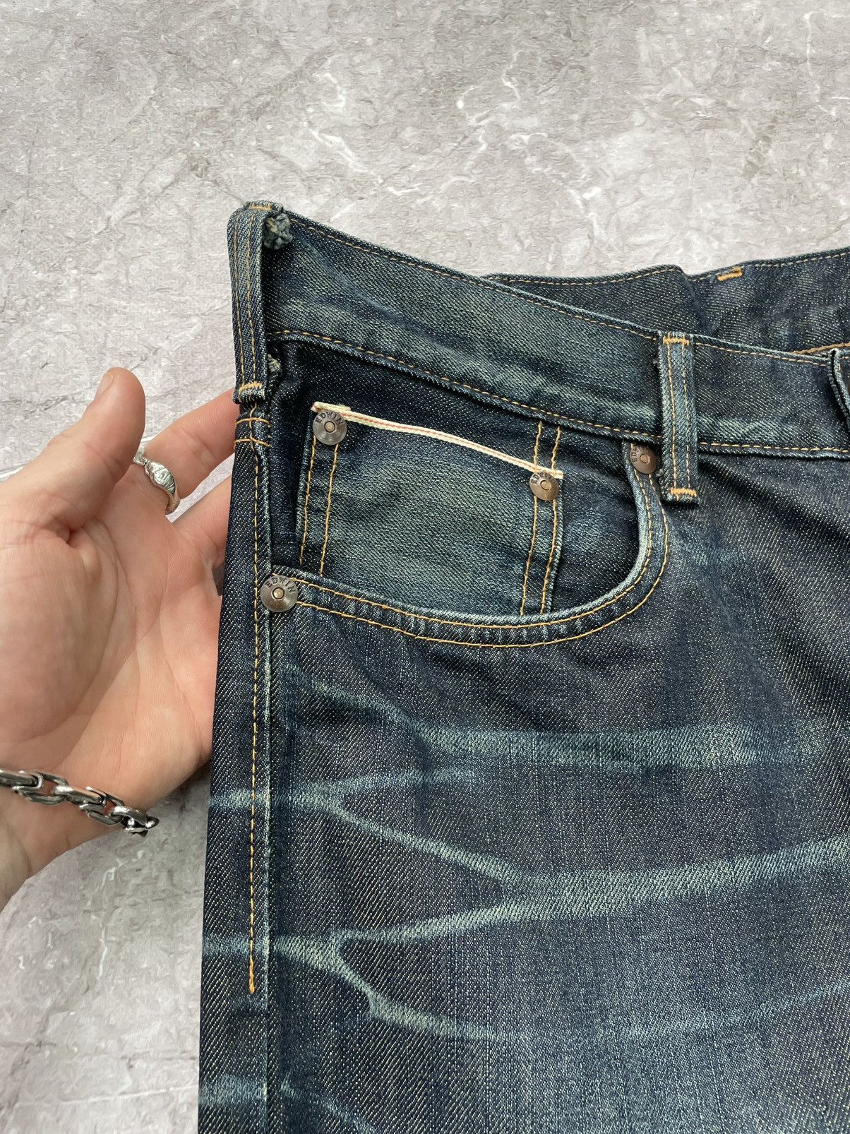 Edwin × Japanese Brand Vintage Edwin SK 505 SE Japan Flare selvage Jeans Size US 33 - 10 Thumbnail
