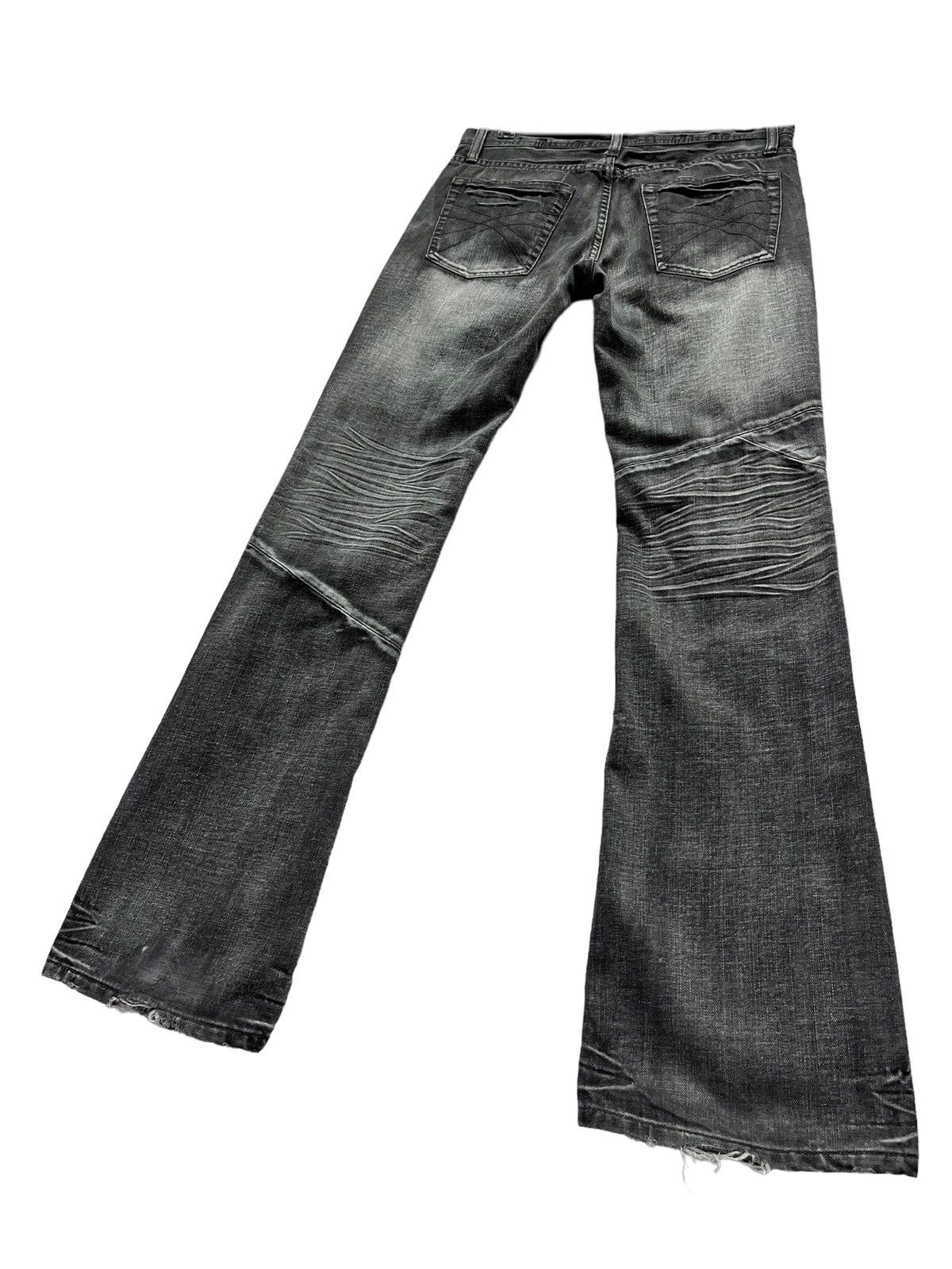 Japanese Brand BLACK PUNK FLARE🔥Vintage EDGE X RUPERT Black Spliced Denim Size US 31 - 9 Thumbnail