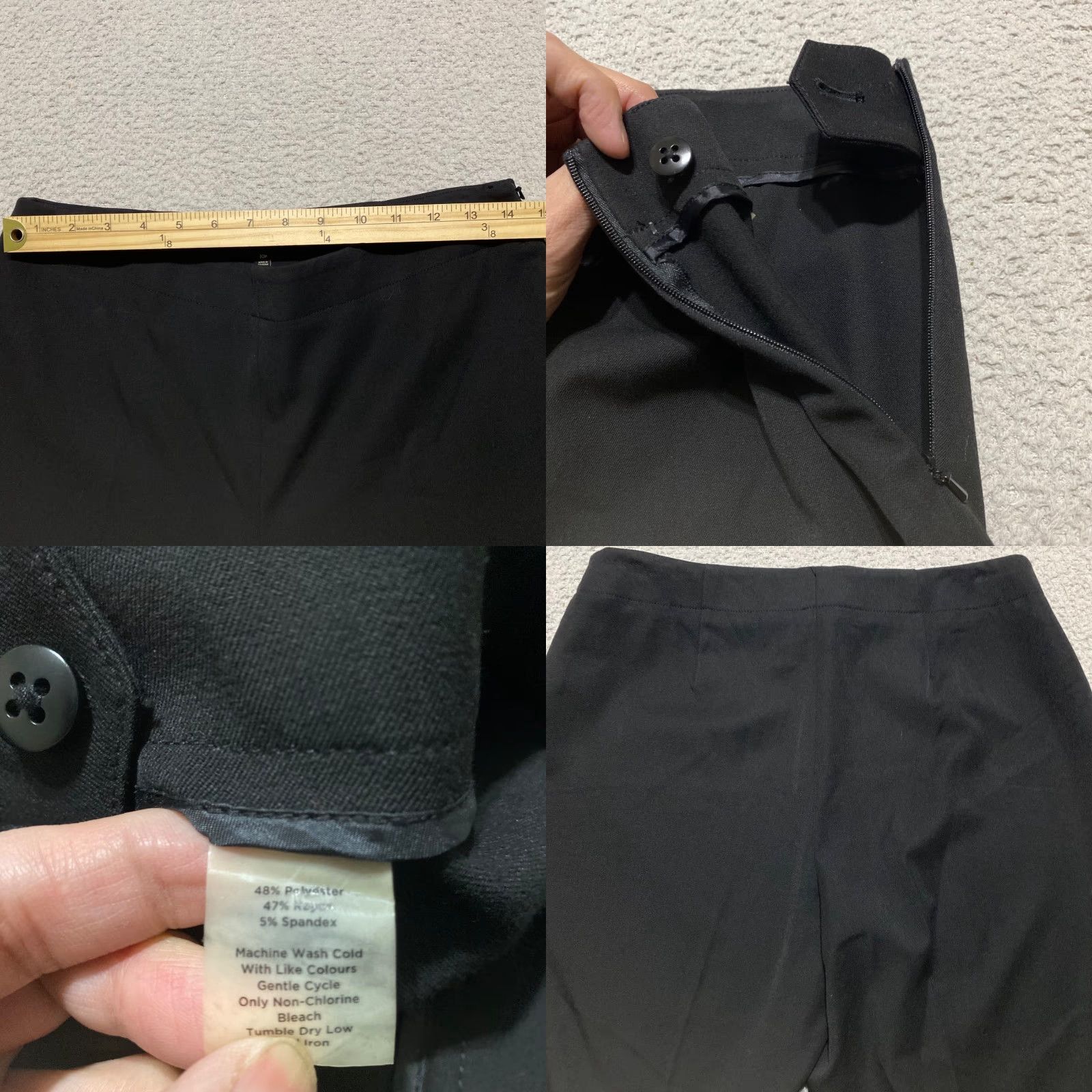 Talbots Talbots Womens Pants Cropped Straight 10P Black High Rise Petites 28 in Inseam 25 in Size 28" / US 6 / IT 42 - 8 Thumbnail