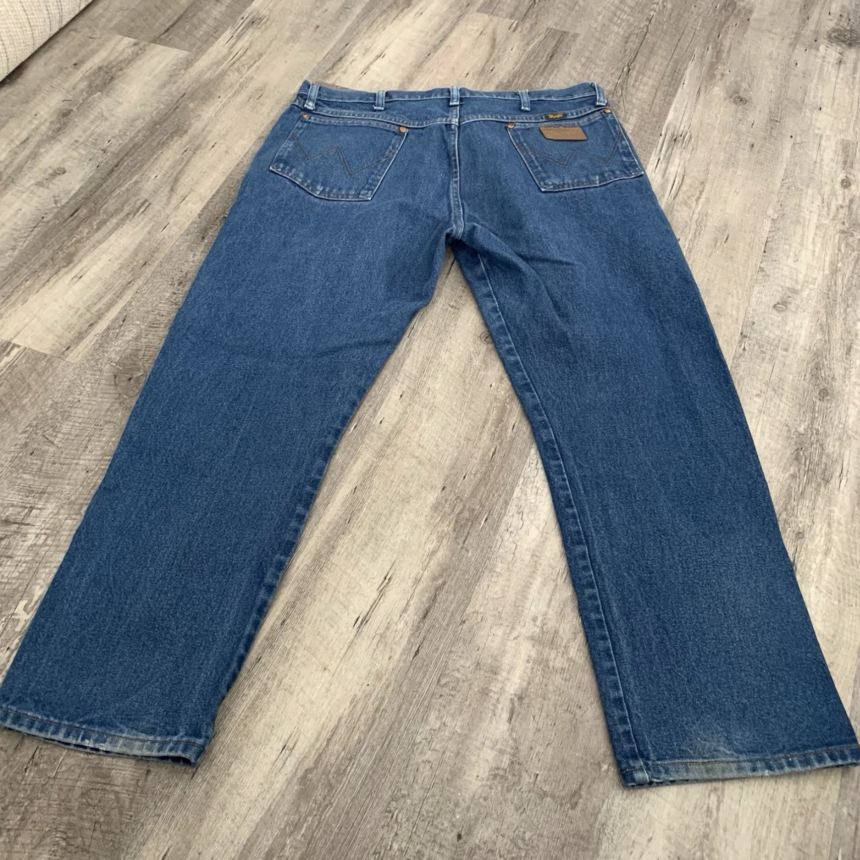 Wrangler Wrangler Jeans Mens 38x29 Blue Denim 13MWZ Straight Leg Regular Fit Cowboy Western 5-Pocket Denim Zip Button Logo Classic Vintage No N/A Size US 38 / EU 54 - 3 Thumbnail