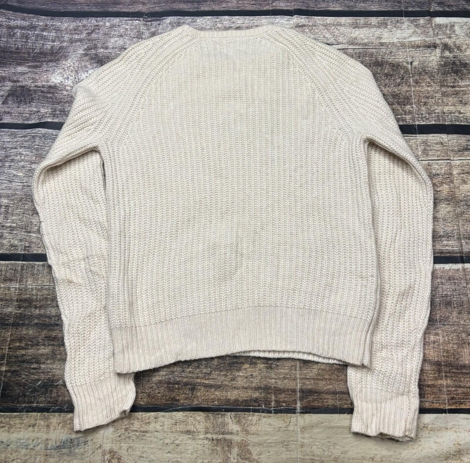 The Unbranded Brand Cashmere Sweater Womens XS Ivory Crew Neck Pullover Chunky Size XS / US 0-2 / IT 36-38 - 2 Thumbnail